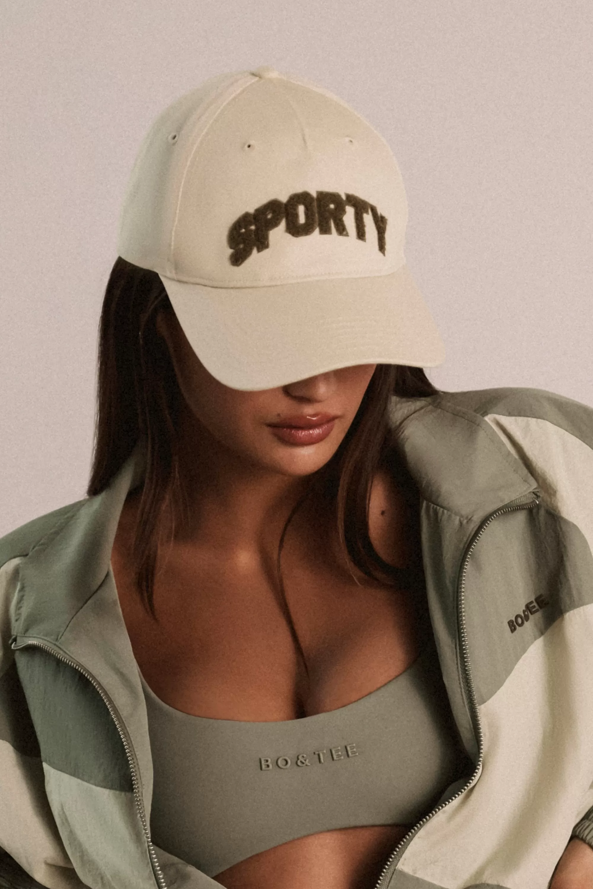 Oh Polly Appliqué Baseball Cap in Bone Shop