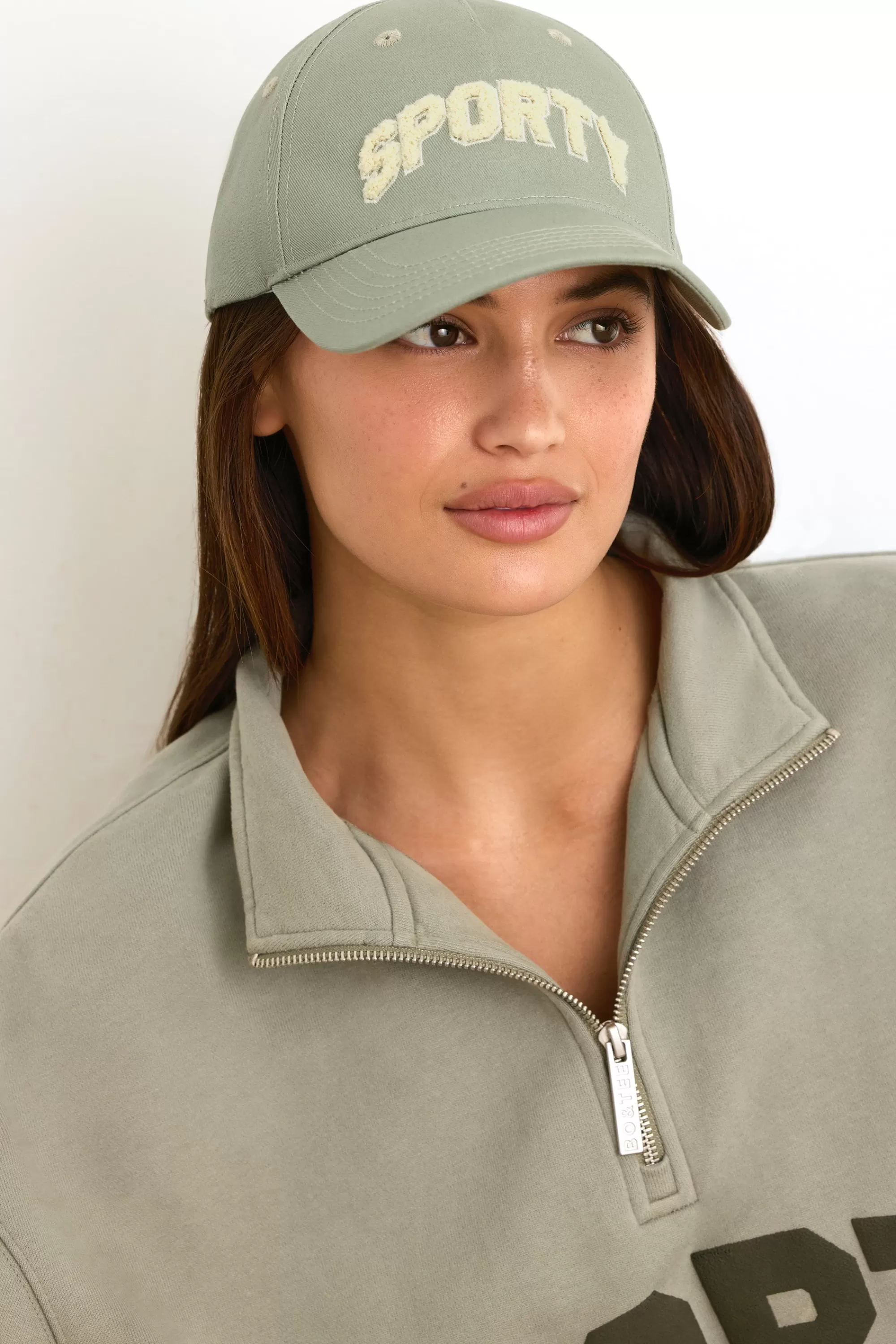 Oh Polly Appliqué Baseball Cap in Mineral Flash Sale