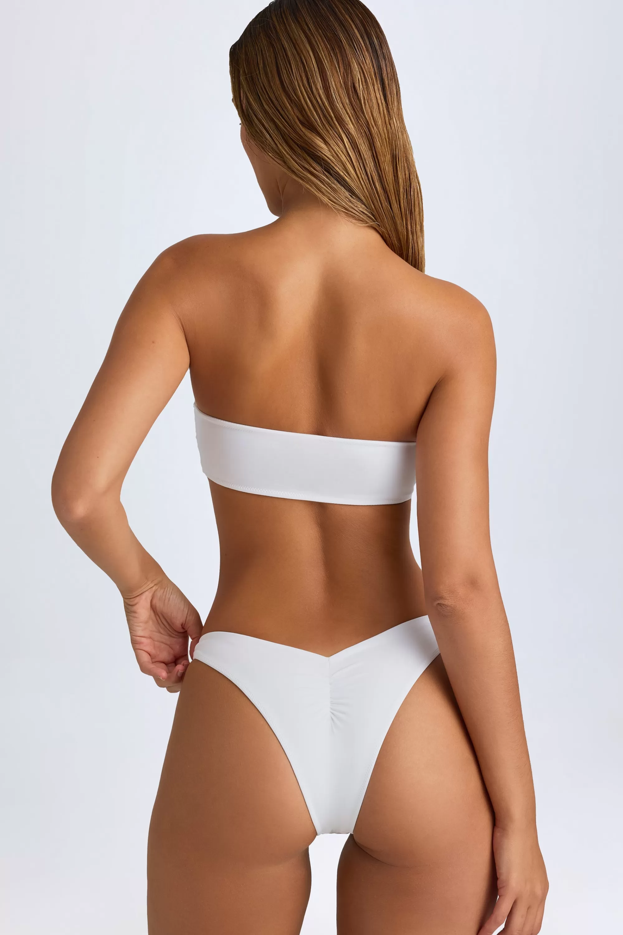 Oh Polly Bandeau Bikini Top in White Clearance