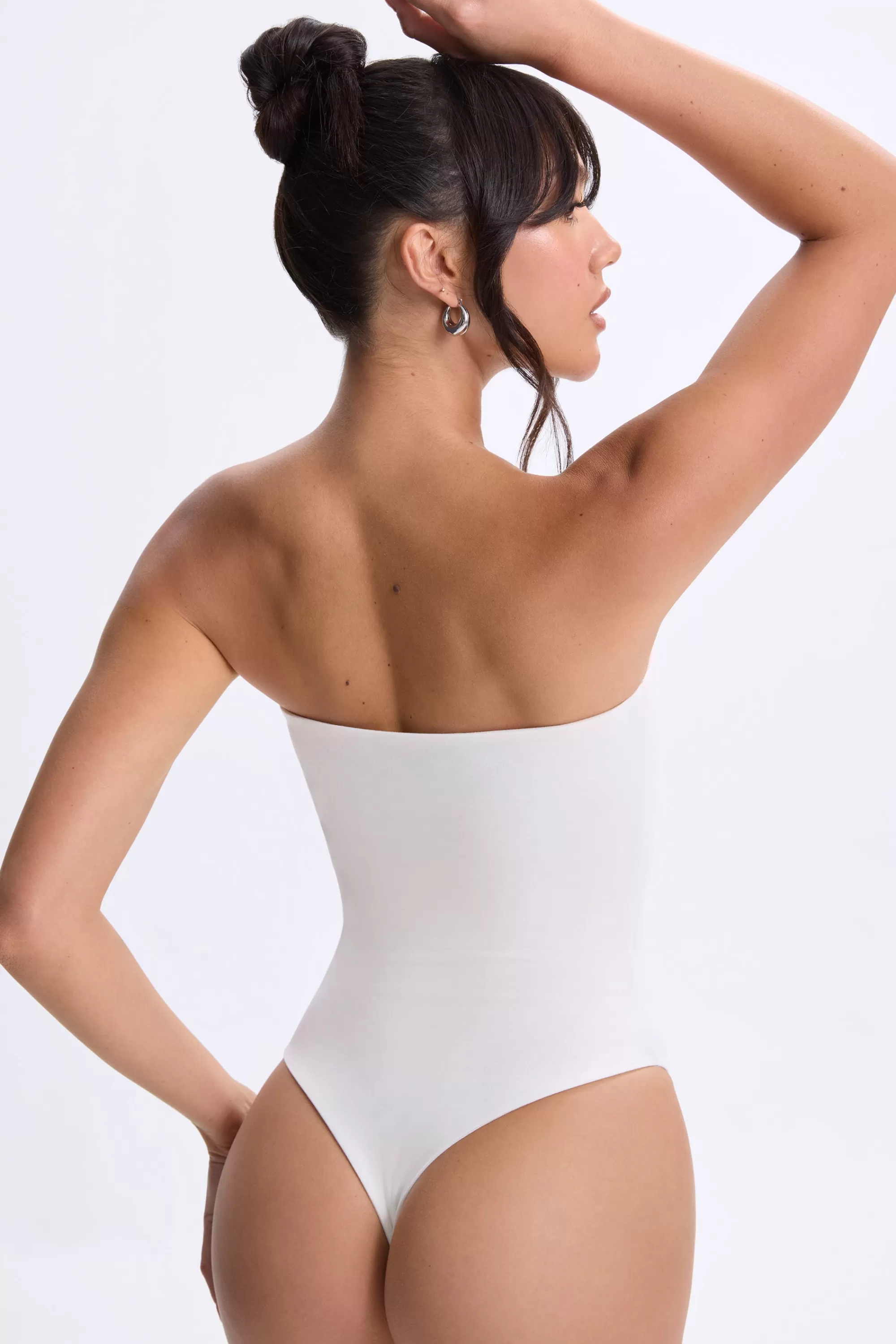 Oh Polly Bandeau Bodysuit in White Online