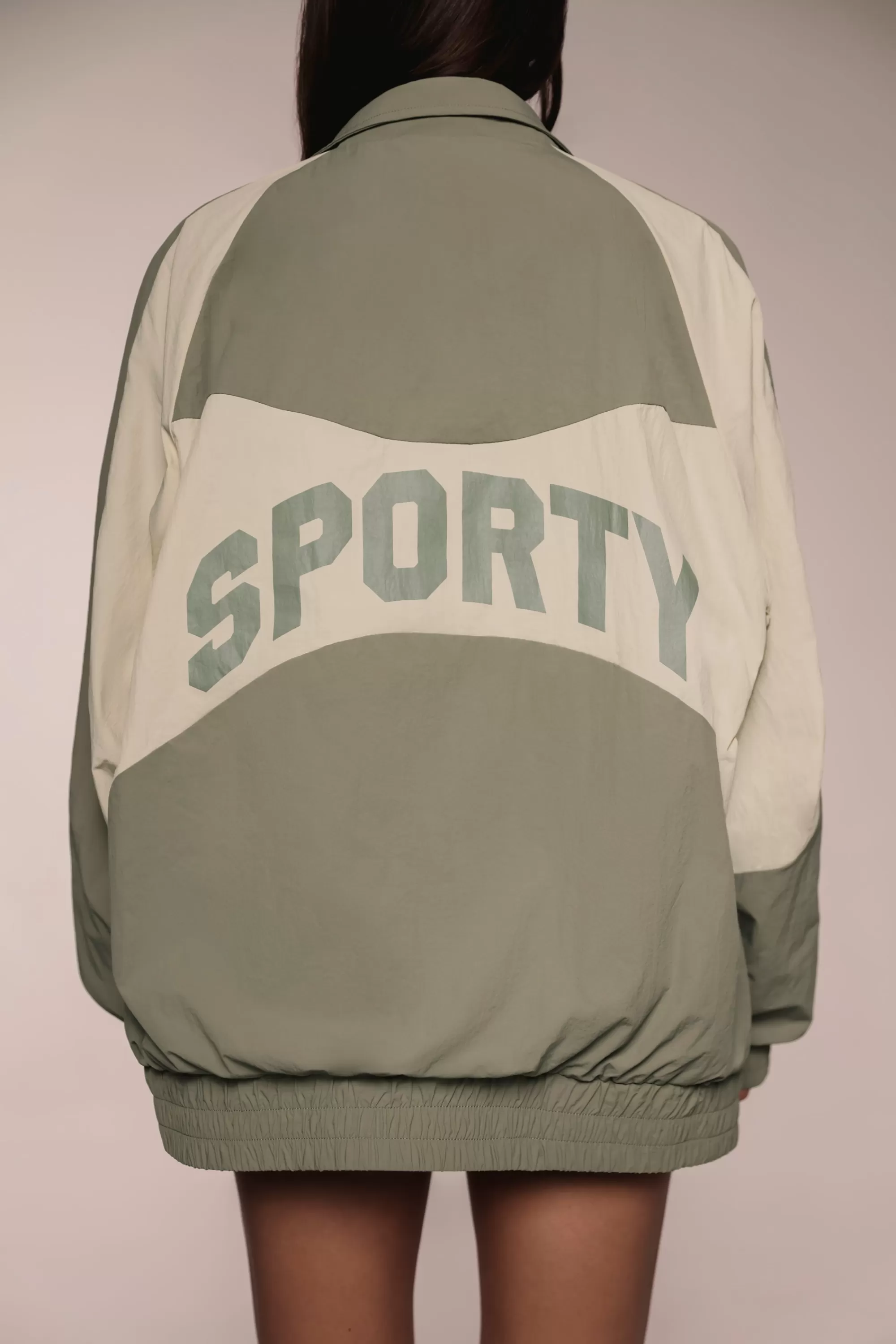 Oh Polly Colourblock Track Jacket in Mineral New