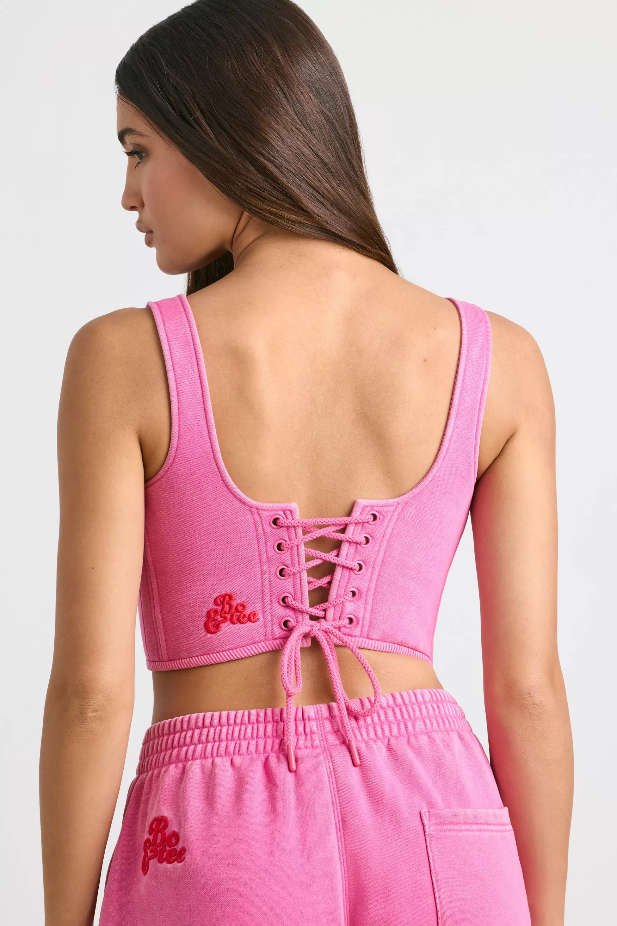 Oh Polly Corset Crop Top in Hot Pink HotPink Fashion