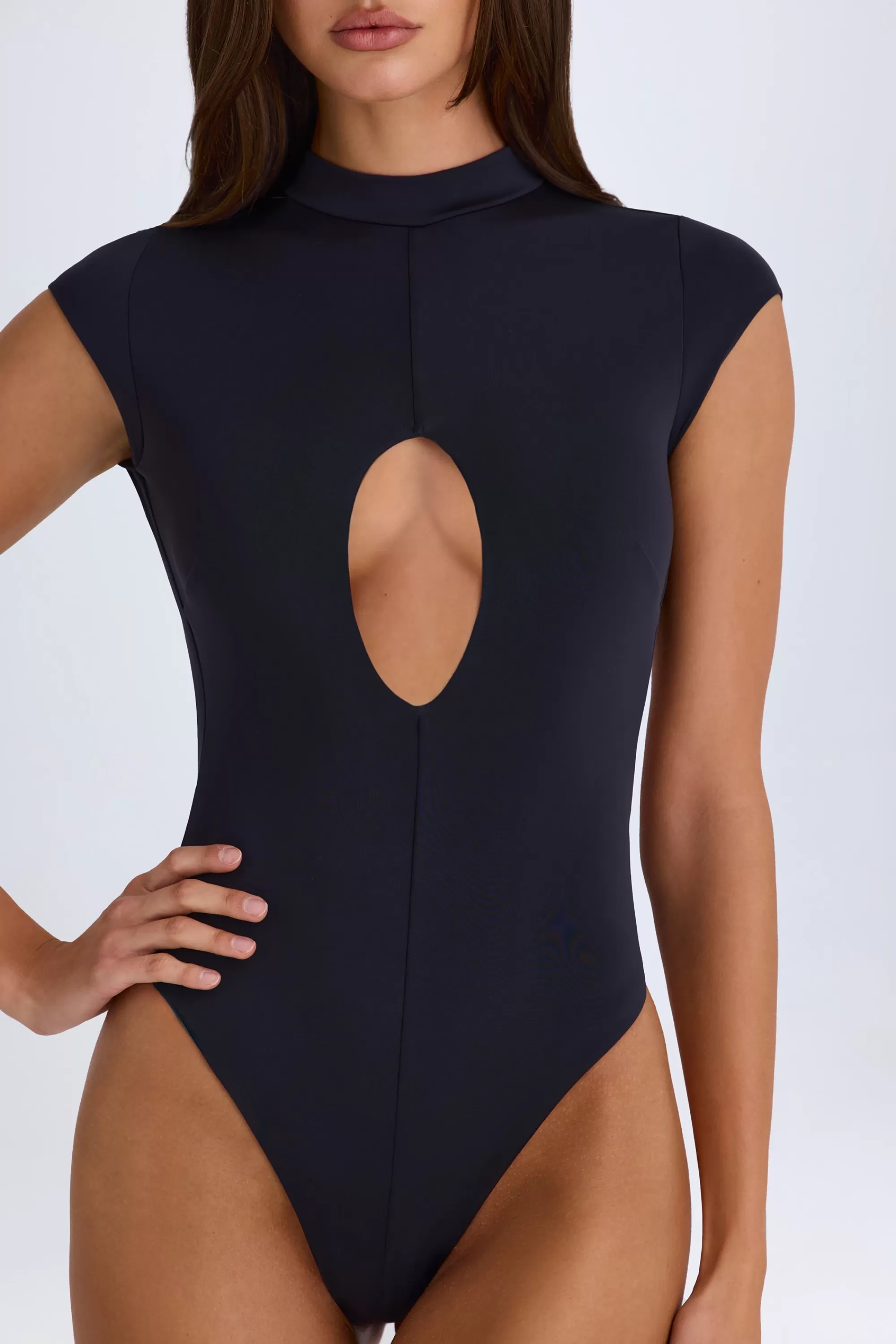 Oh Polly Cut-Out Bodysuit in Black Online