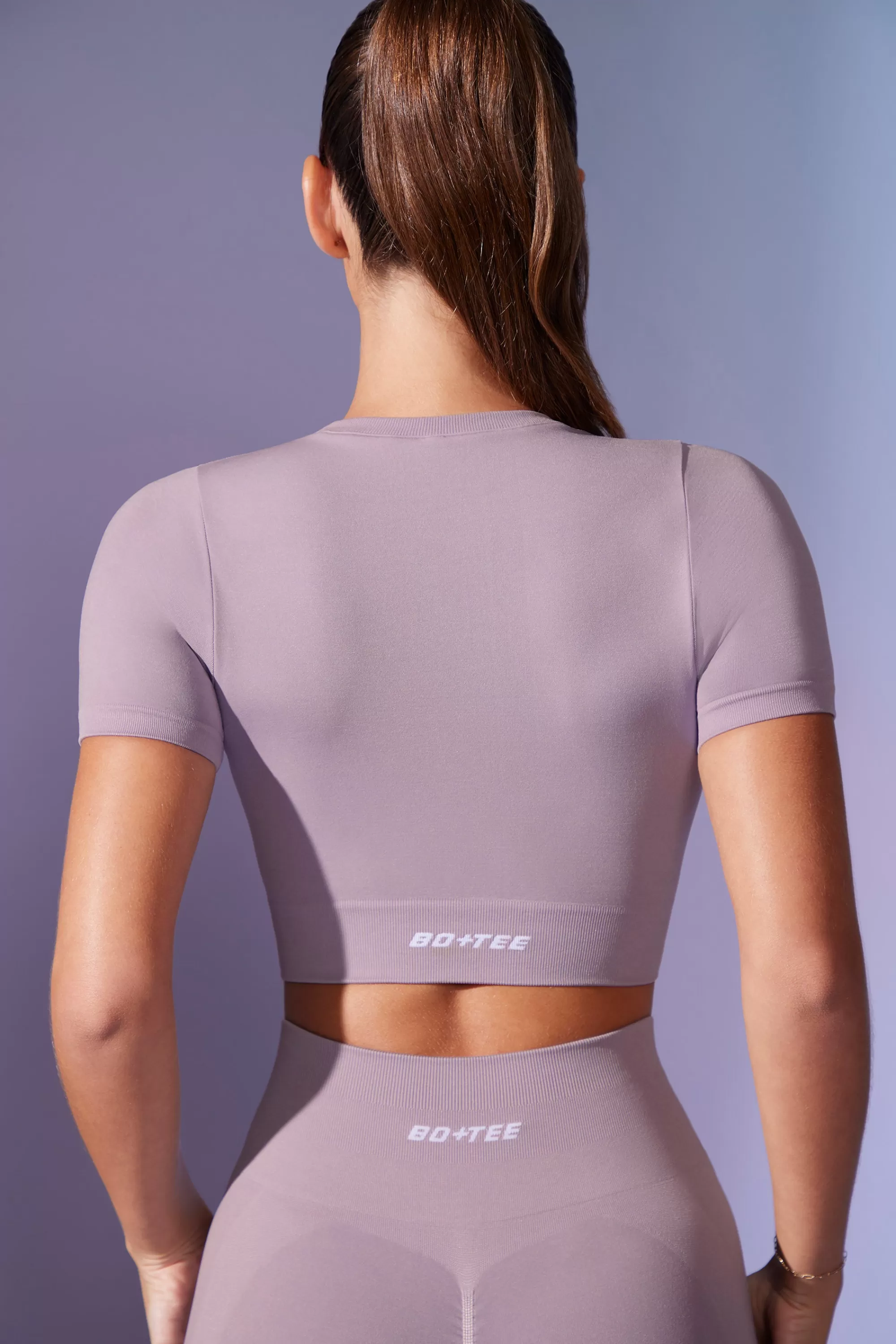 Oh Polly Define Luxe Baby Tee Crop Top in Dusty Lilac DustyLilac Best Sale