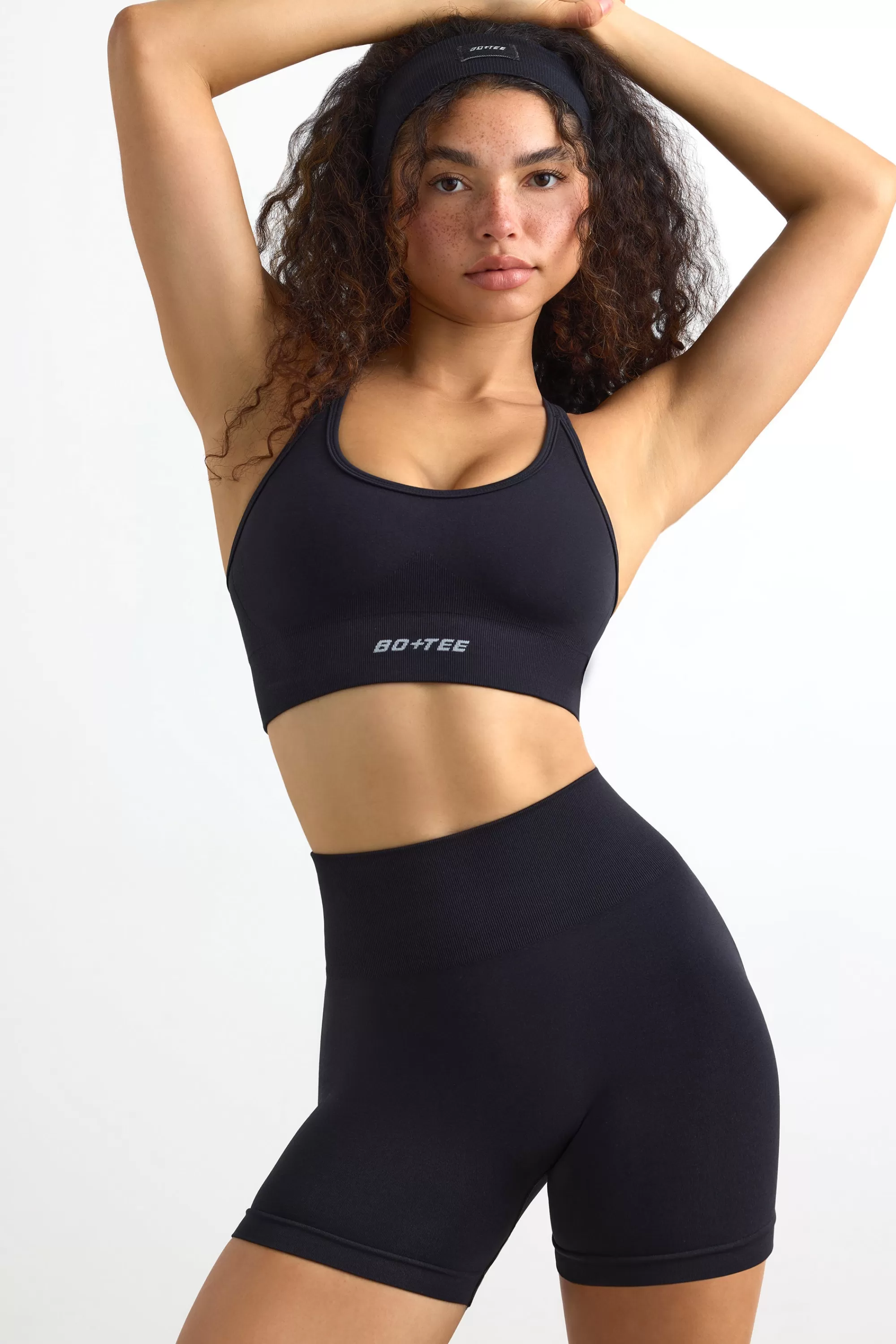 Oh Polly Define Luxe High Waist Mini Shorts in Jet Black JetBlack Discount