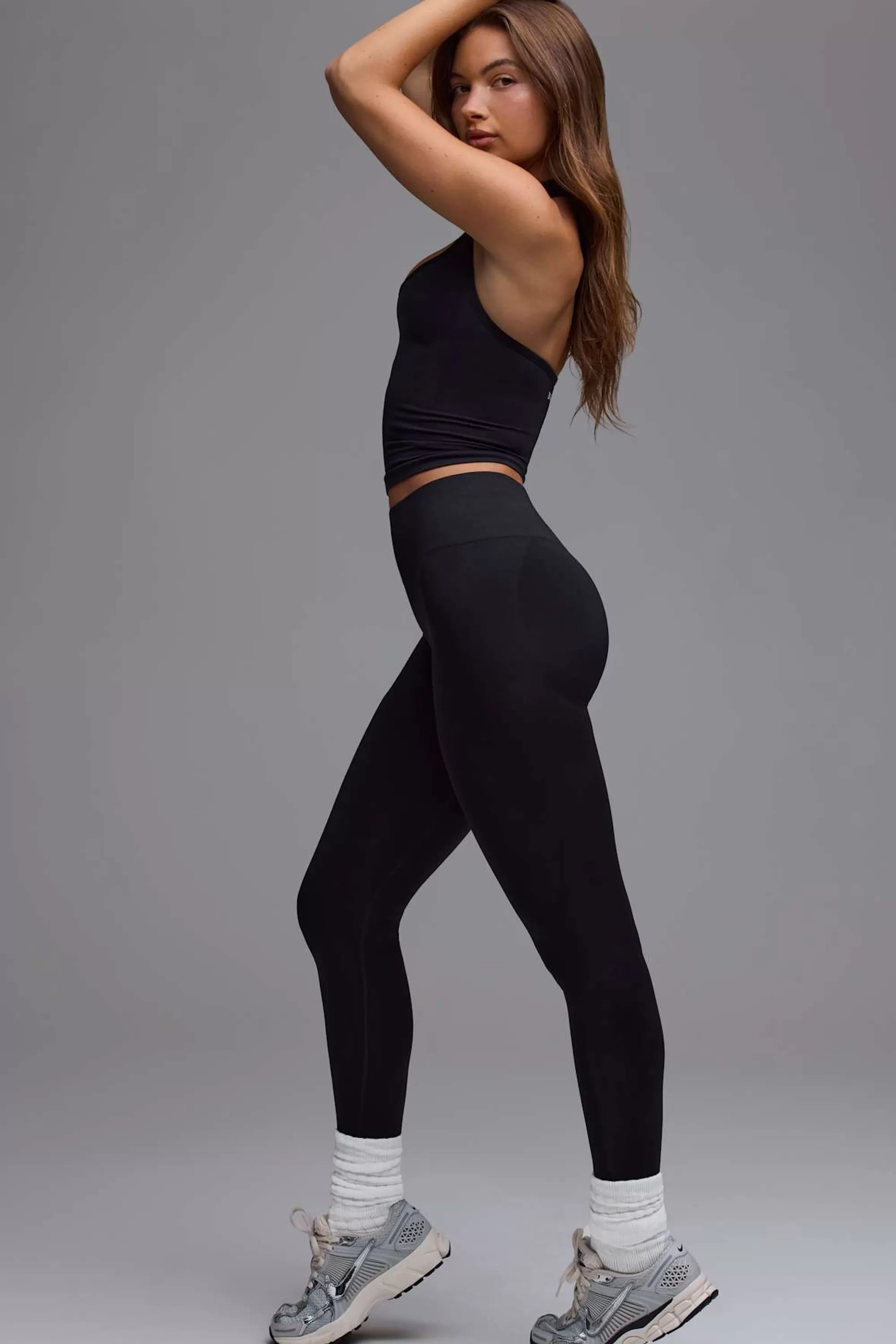 Oh Polly Define Luxe High-Waist Leggings in Black Shop