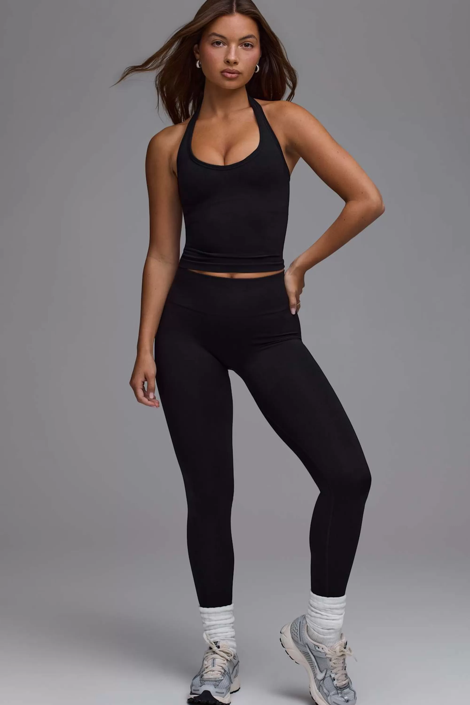 Oh Polly Define Luxe High-Waist Leggings in Black Shop