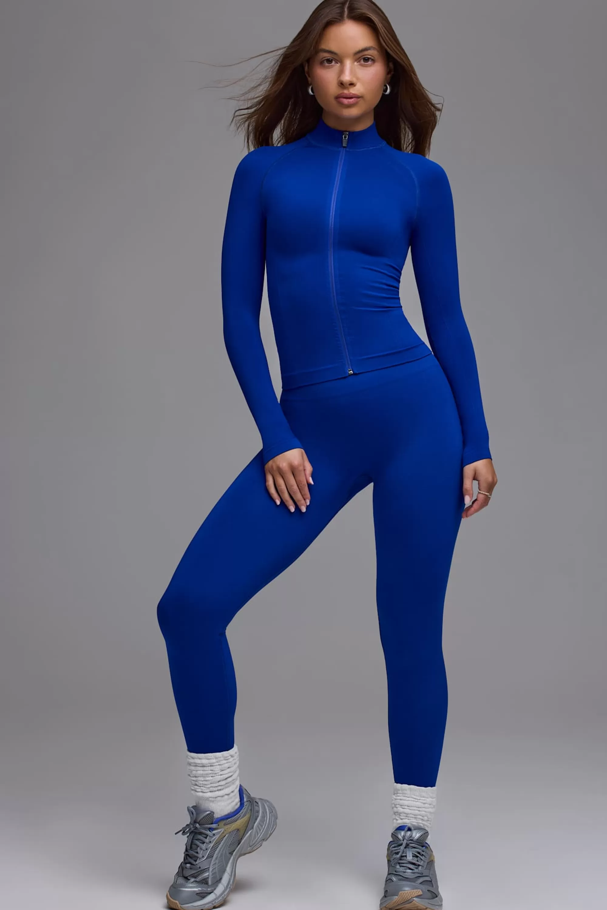 Oh Polly Define Luxe High-Waist Leggings in Royal Blue RoyalBlue Fashion