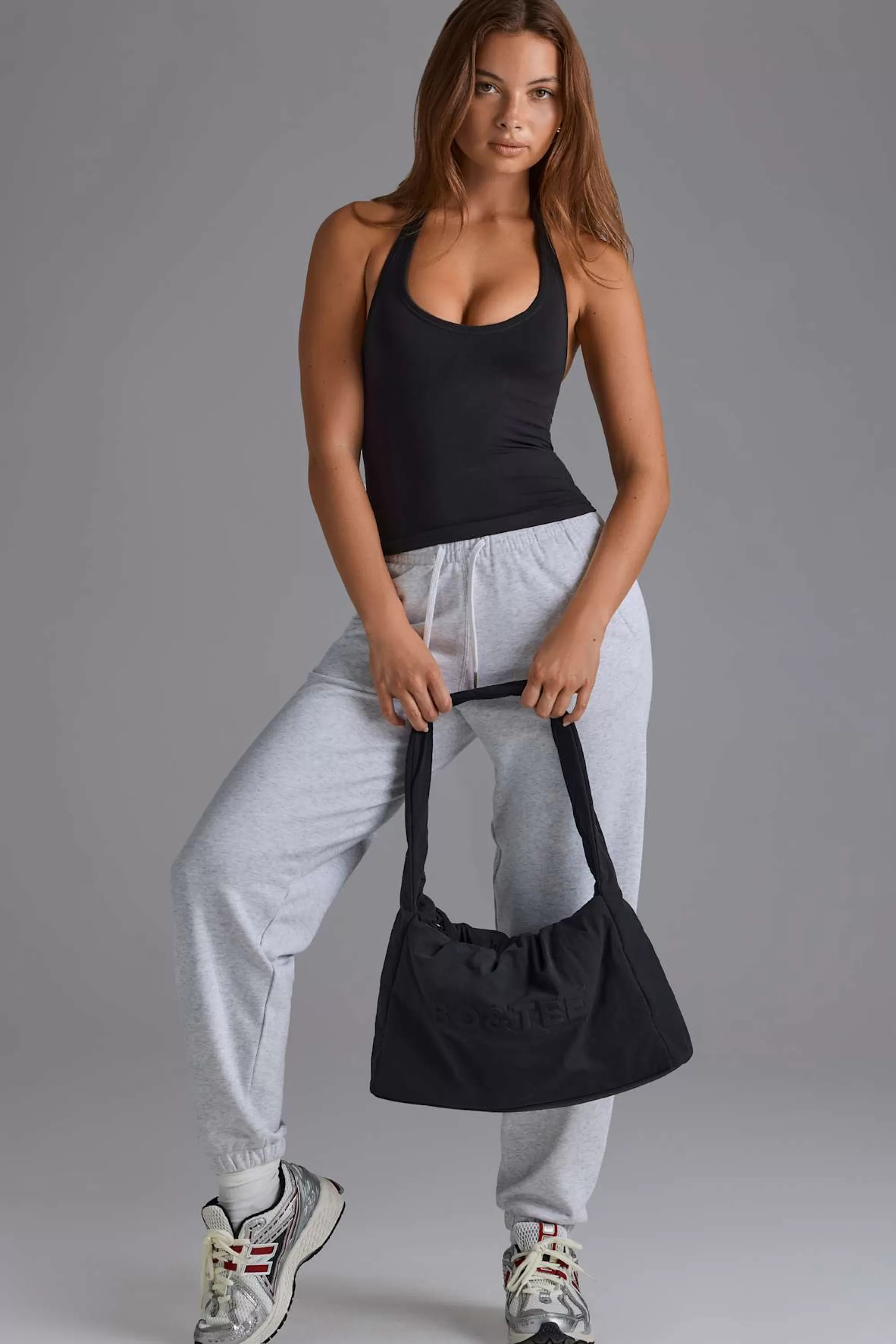 Oh Polly Drawstring Puffer Tote Bag in Black Online