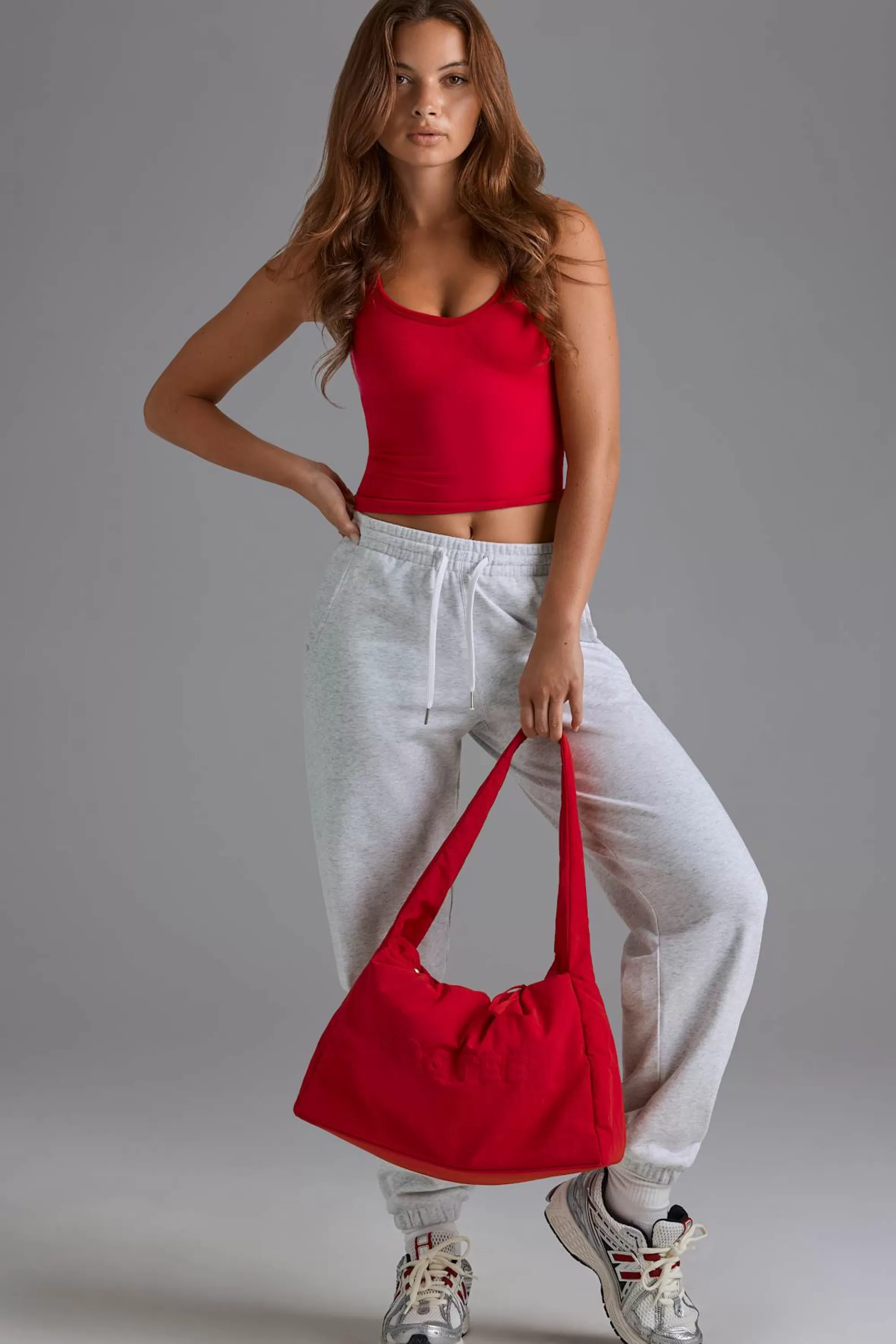 Oh Polly Drawstring Puffer Tote Bag in Cherry Red CherryRed Online