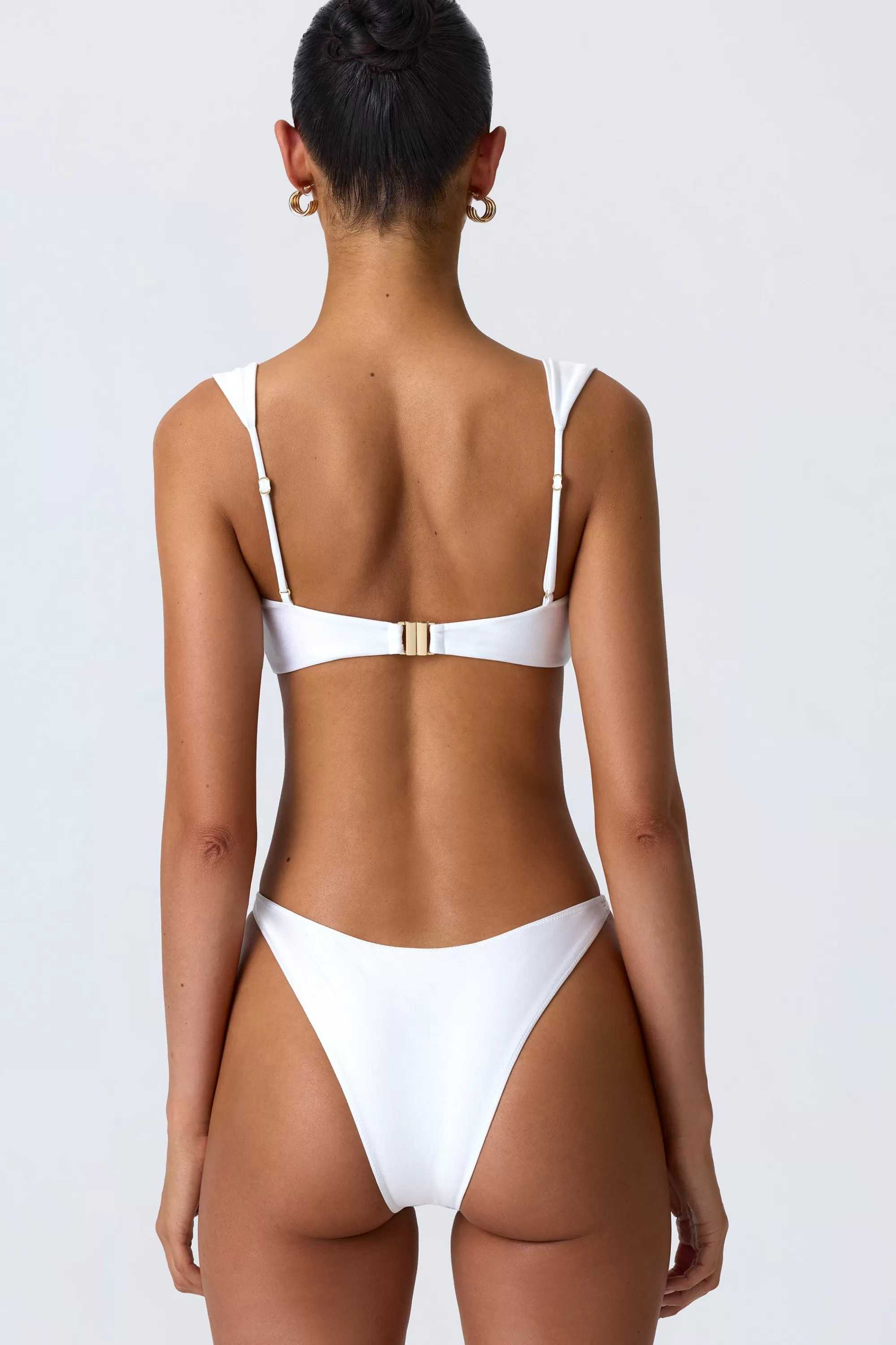 Oh Polly Embellished Bikini Top in White Store