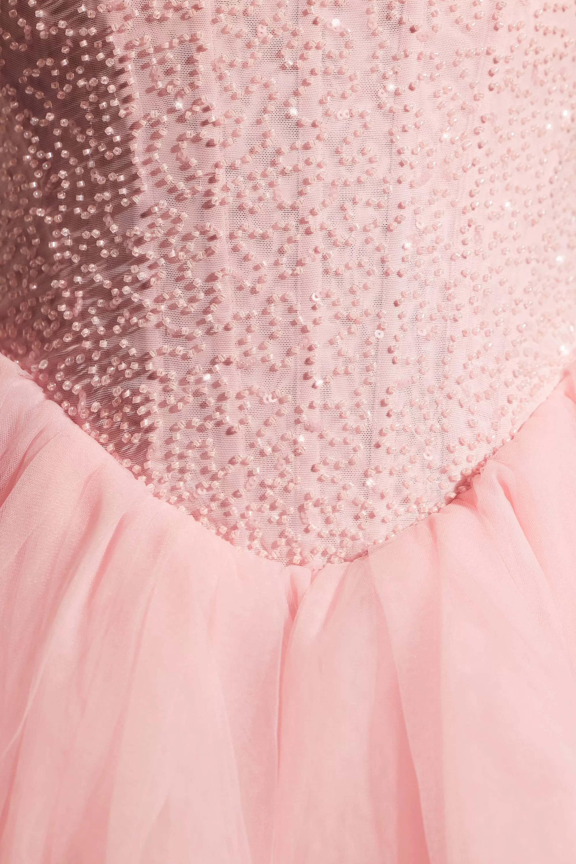 Oh Polly Embellished Corset Tulle Skirt Mini Dress in Blush Fashion
