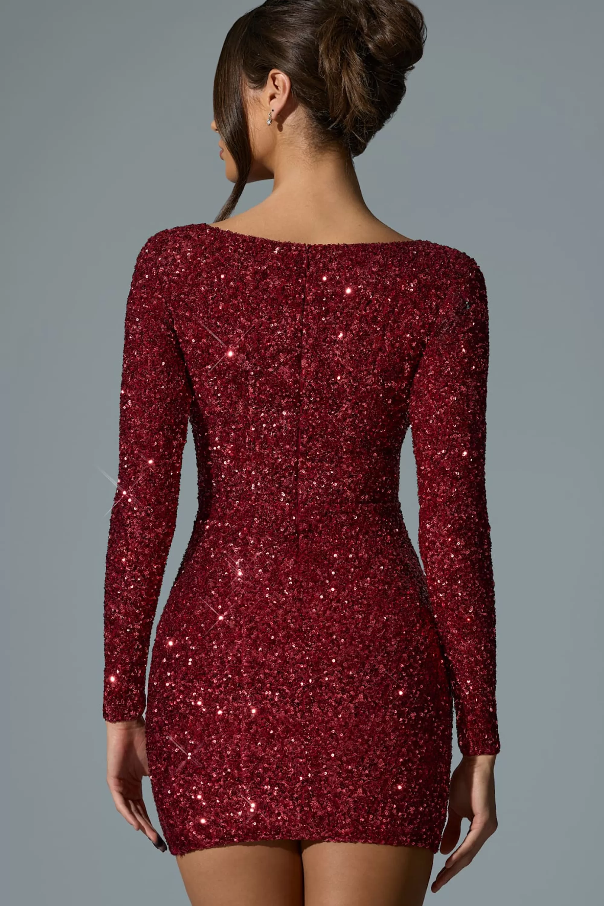 Oh Polly Embellished Sweetheart-Neck Mini Dress in Red Online