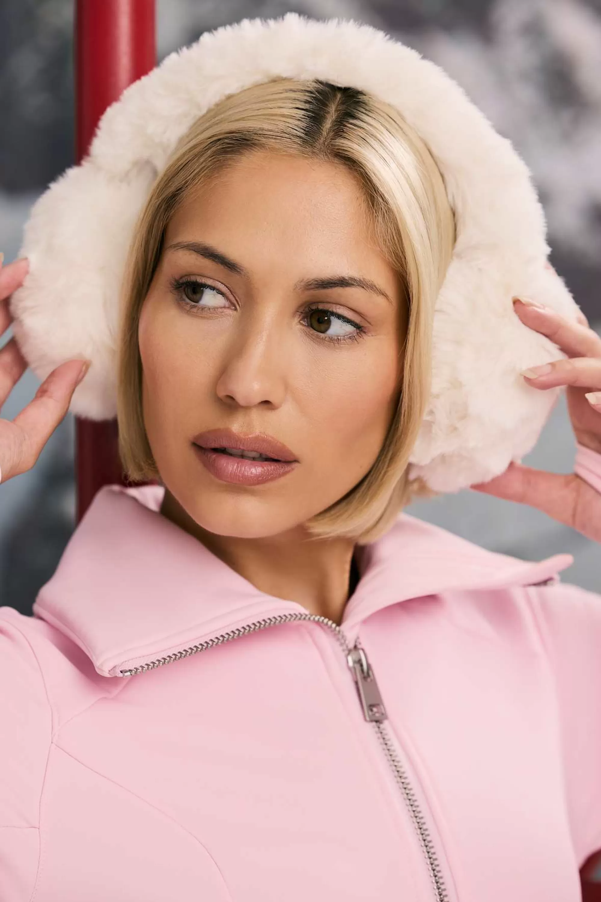 Oh Polly Faux-Fur Earmuffs in Ice White IceWhite Outlet