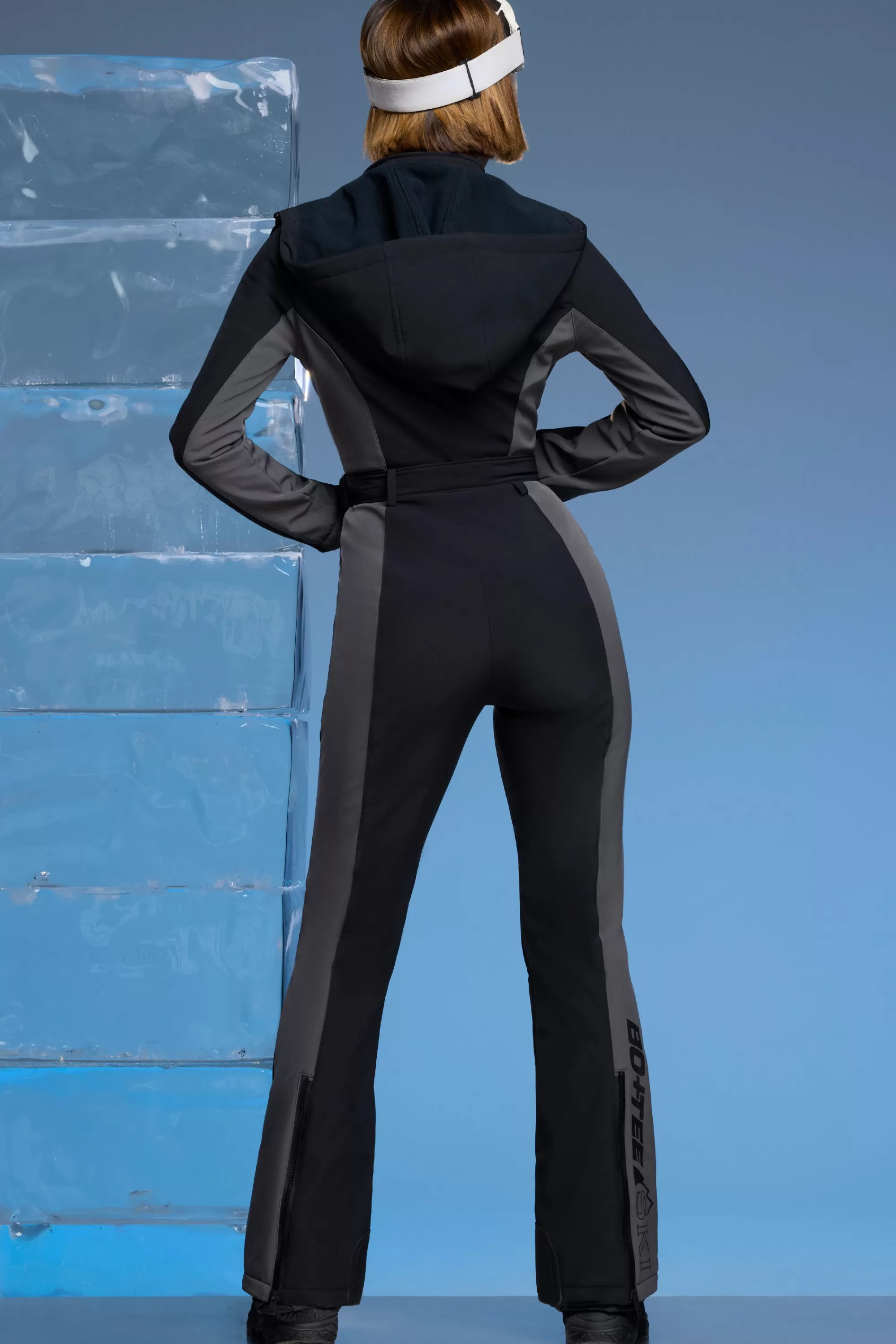 Oh Polly Fleece Lined Ski Suit in Black Sale