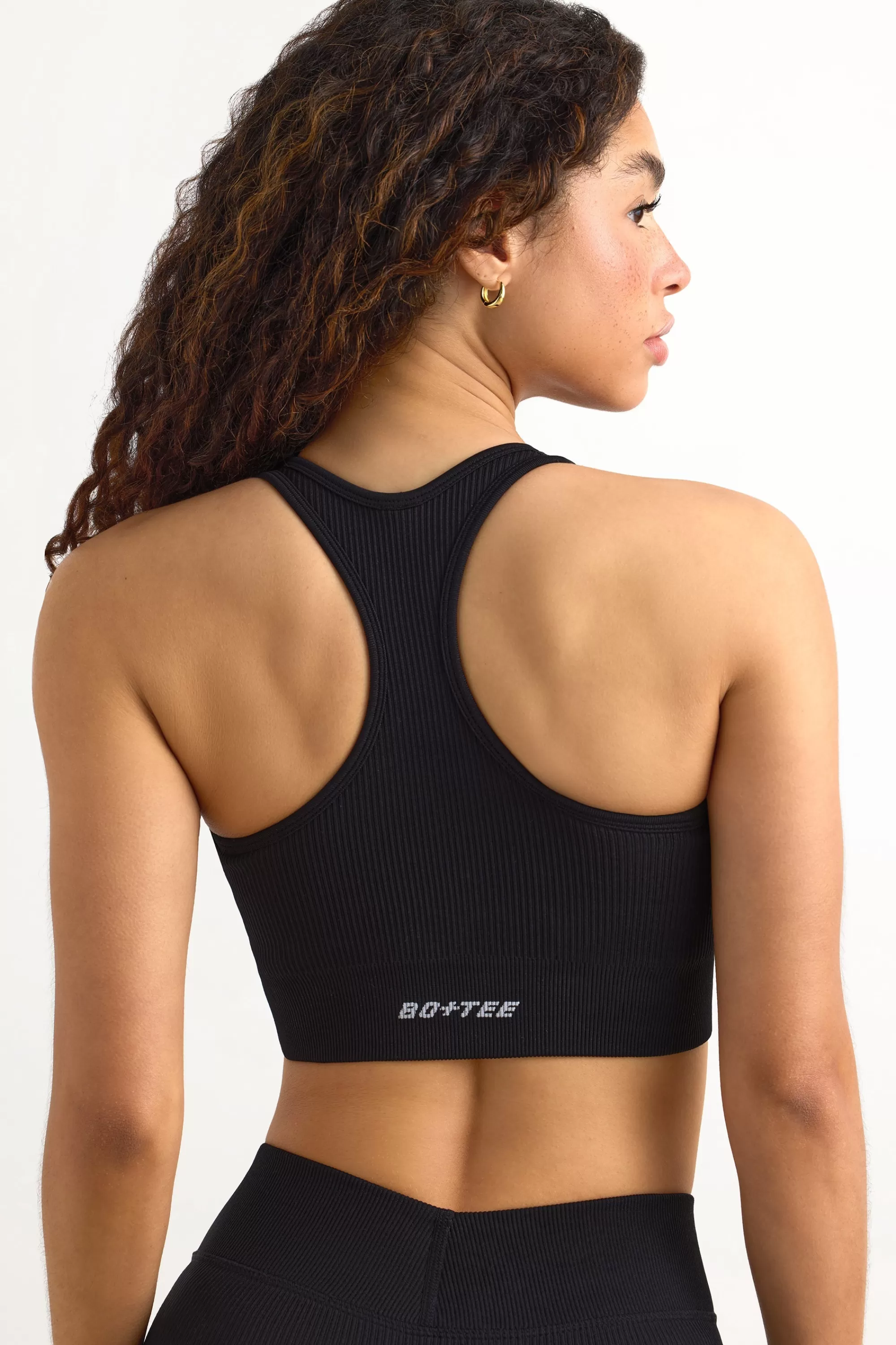 Oh Polly FlexiRib Racerback Sports Bra in Black Online