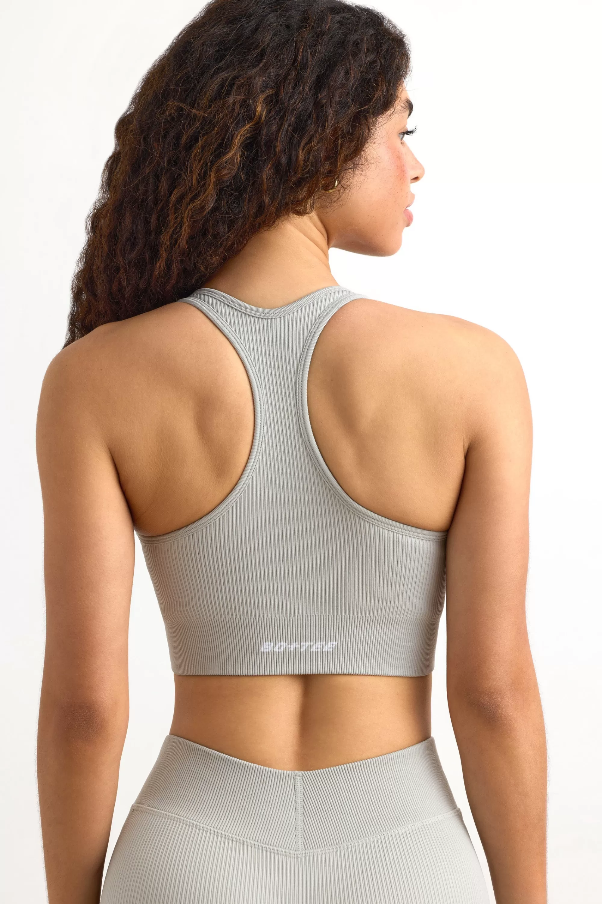 Oh Polly FlexiRib Racerback Sports Bra in Grey Shop