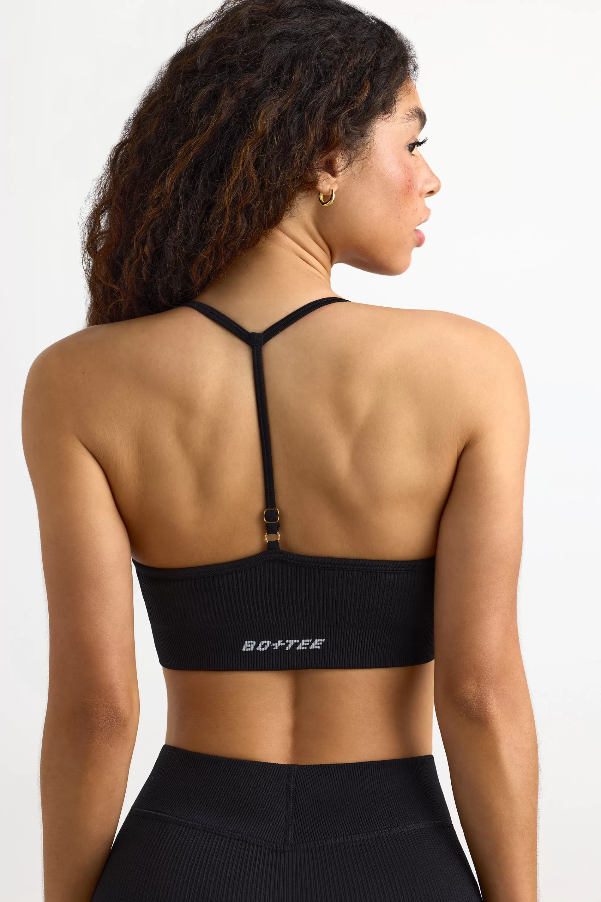 Oh Polly FlexiRib Y-Back Sports Bra in Black Flash Sale