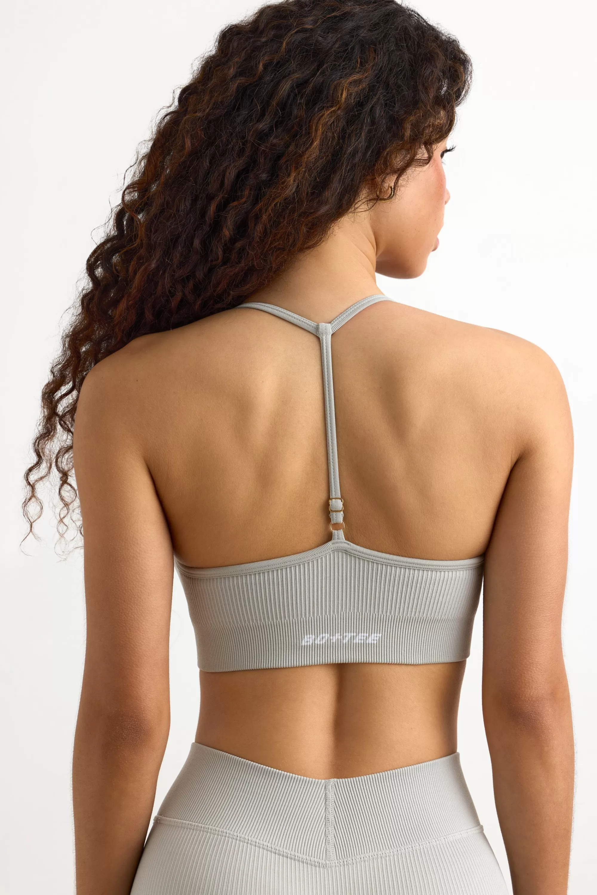 Oh Polly FlexiRib Y-Back Sports Bra in Grey Shop