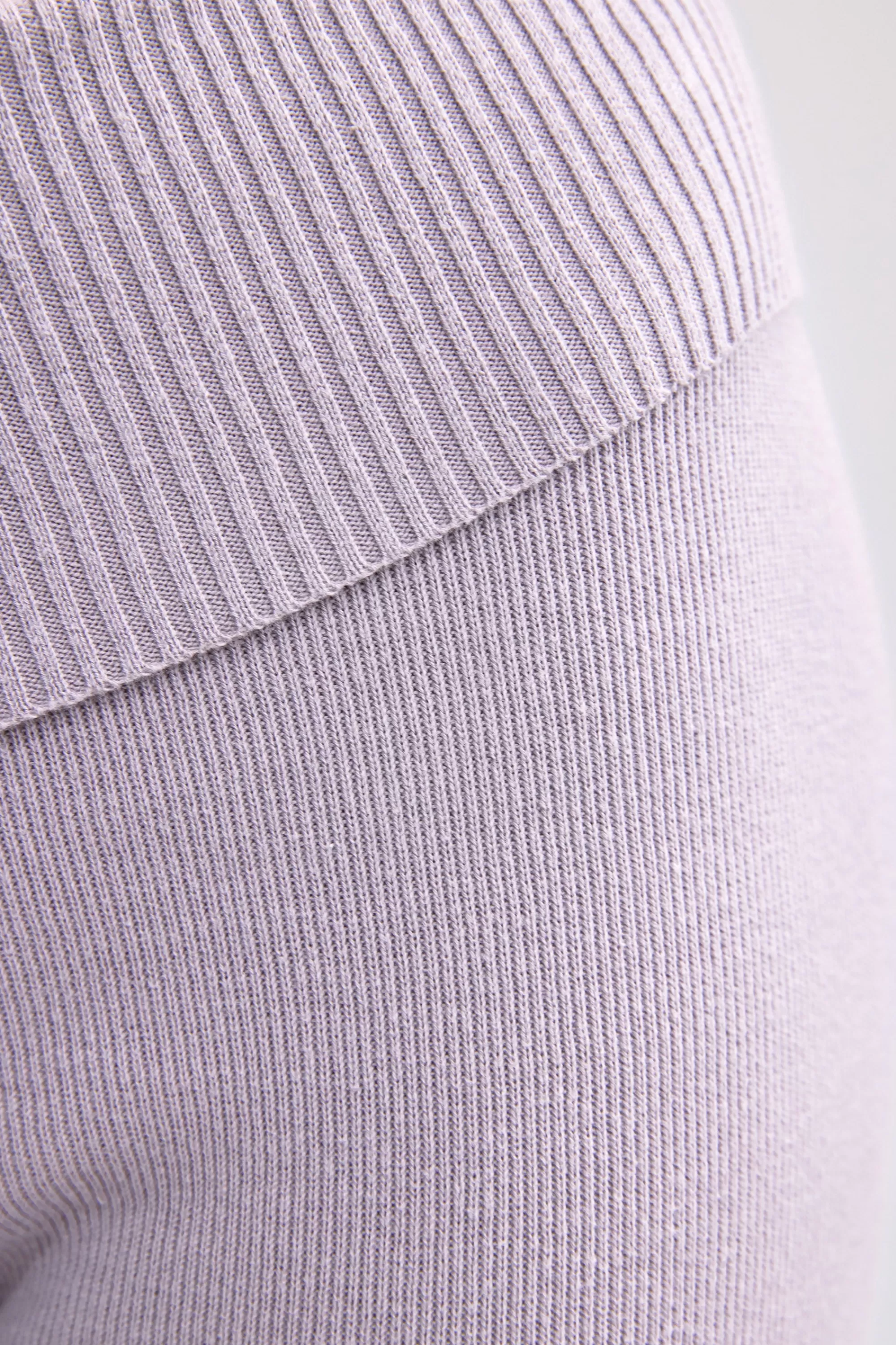 Oh Polly Fold Over Kick Flare Chunky Knit Trousers in Dusty Lavender DustyLavender Shop