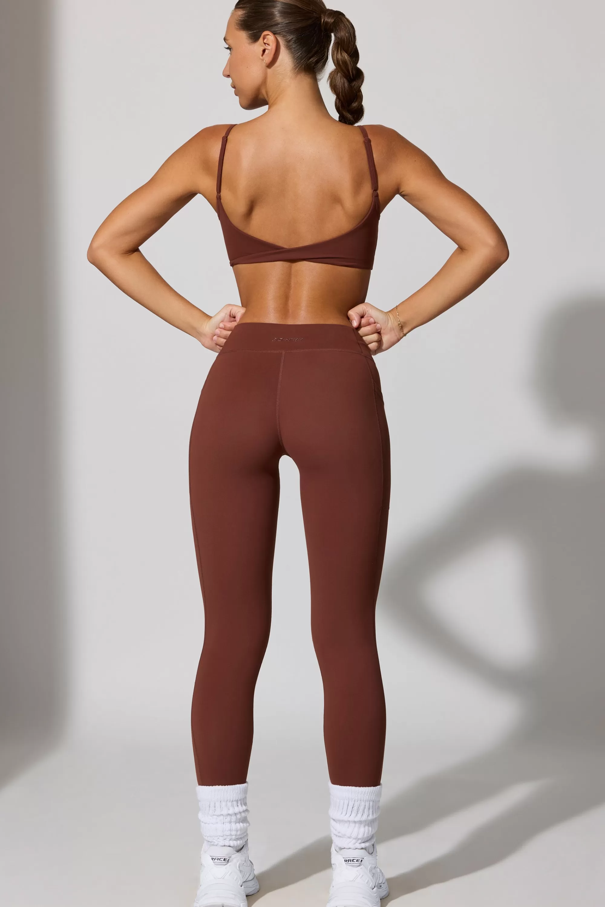 Oh Polly Full Length Leggings with Pockets in Chocolate Hot