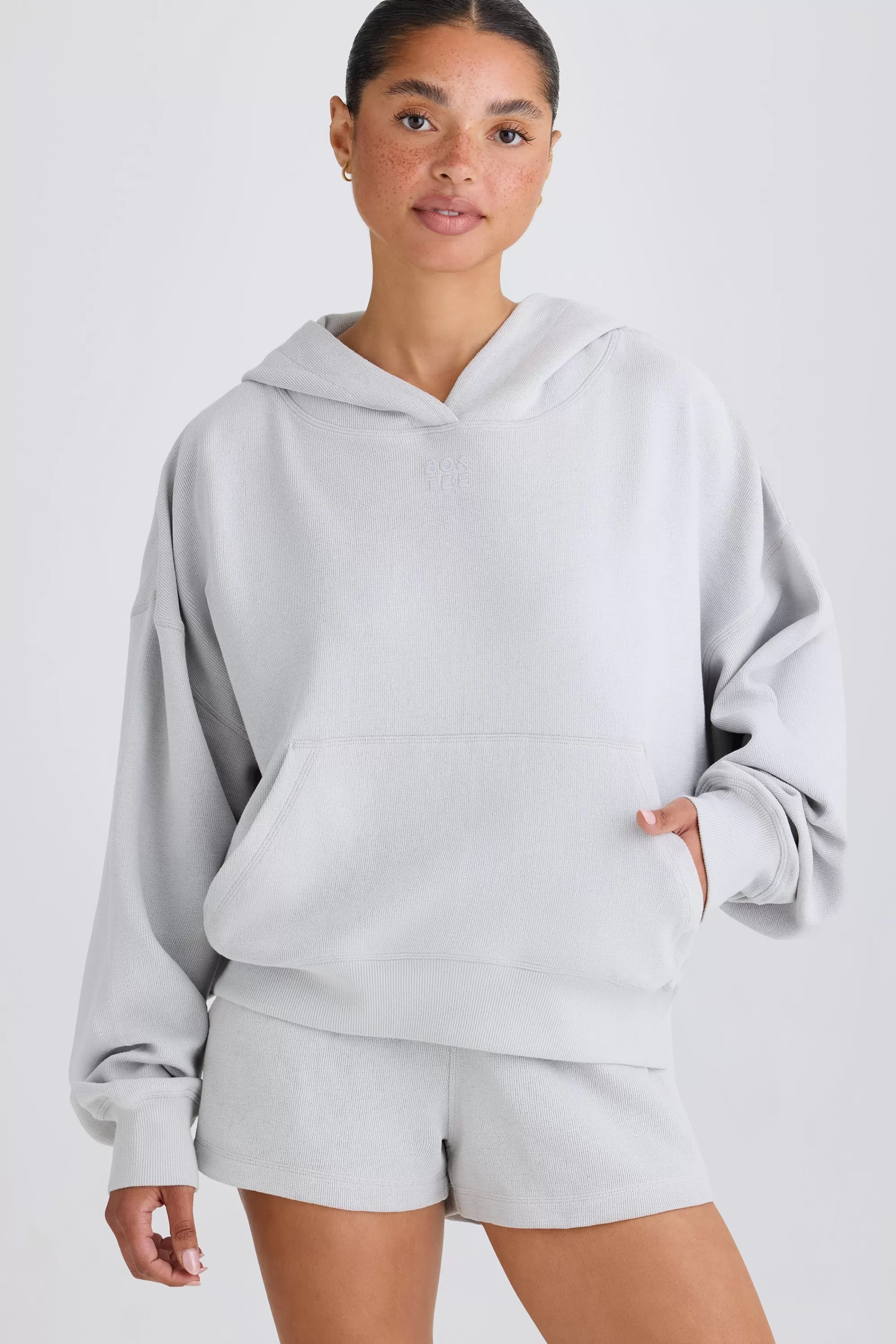 Oh Polly Graphic-Print Hoodie in Pacific Grey PacificGrey Flash Sale