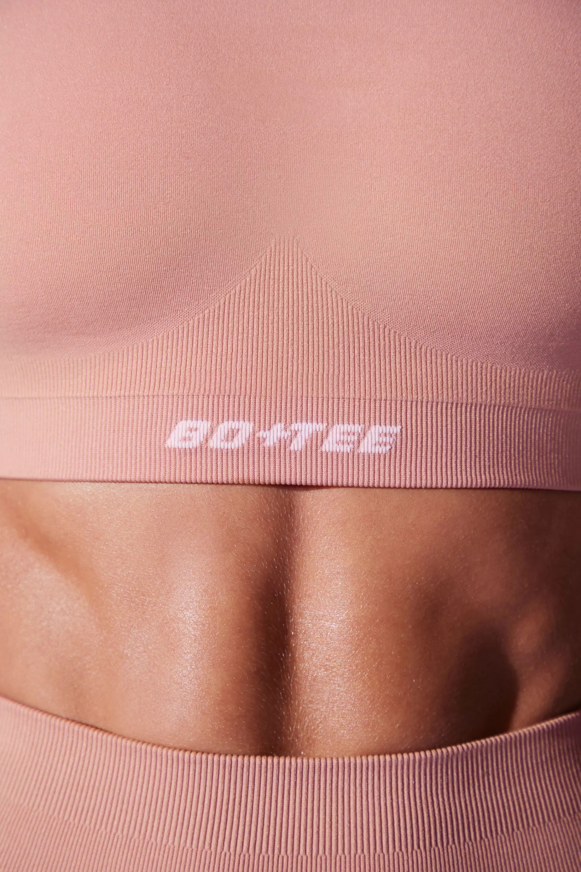 Oh Polly High Neck Open Back Define Luxe Sports Bra in Dusty Mauve DustyMauve Cheap