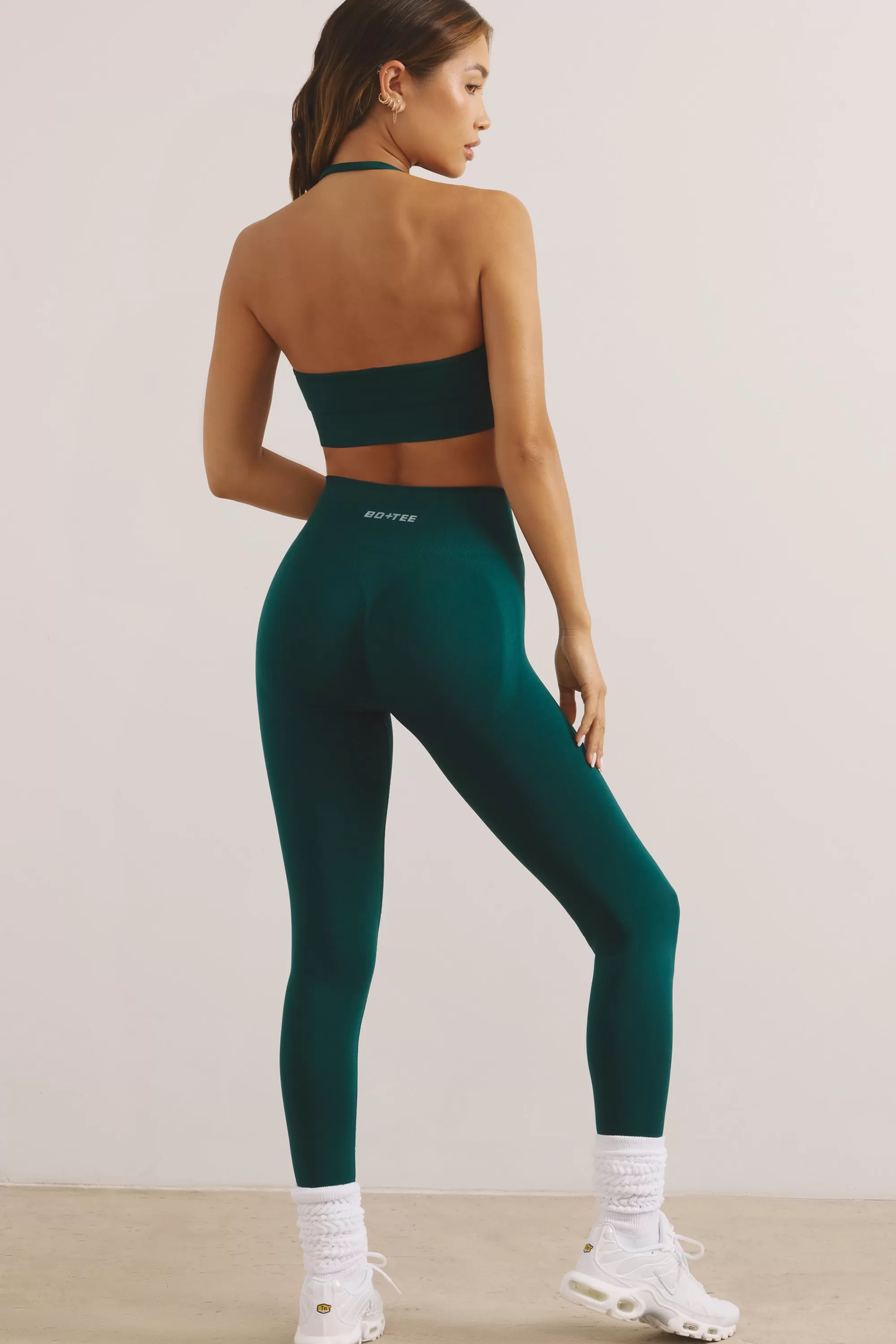 Oh Polly High Waist Define Luxe Leggings in Jade Green Outlet