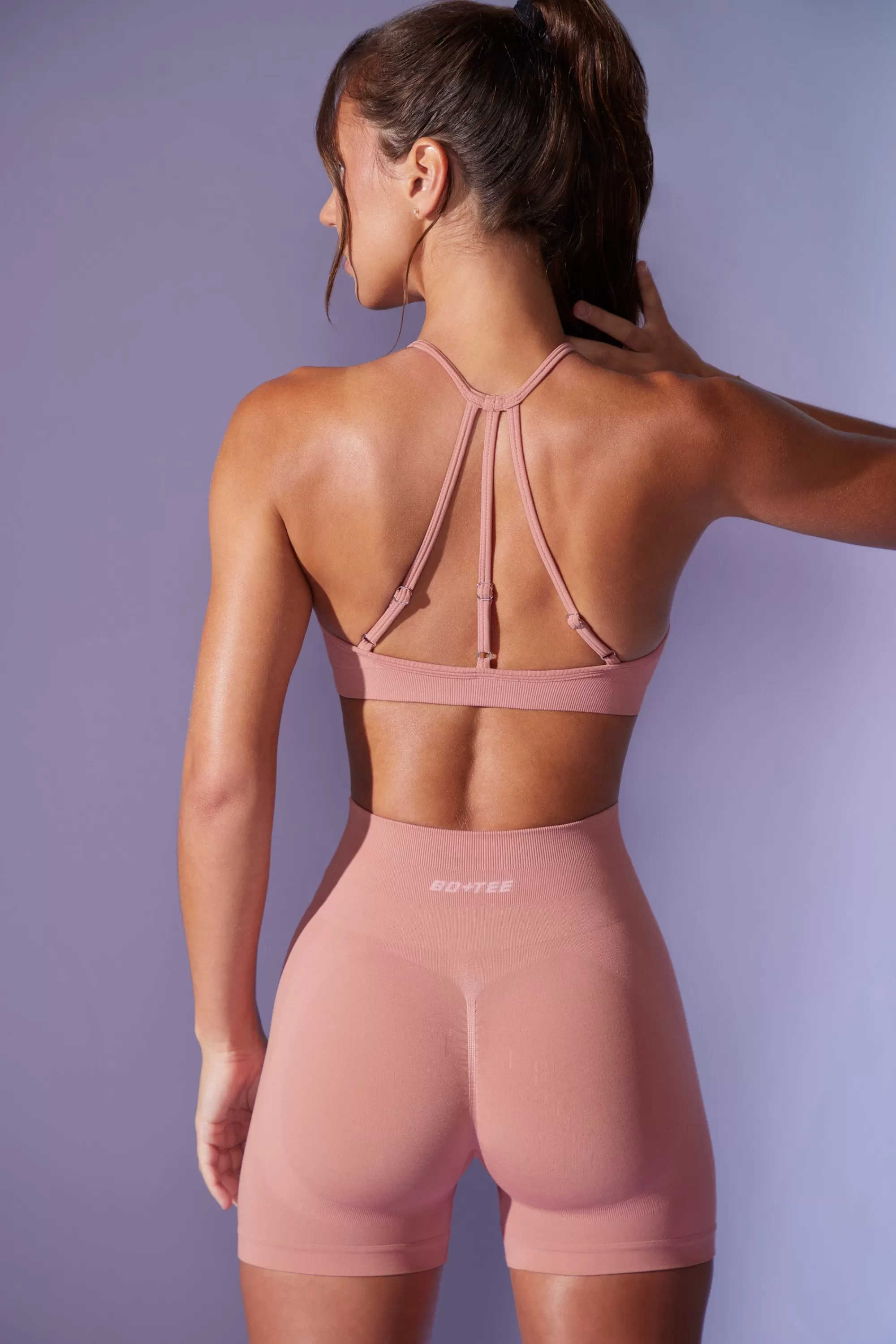 Oh Polly High Waist Define Luxe Mini Shorts in Dusty Mauve Flash Sale