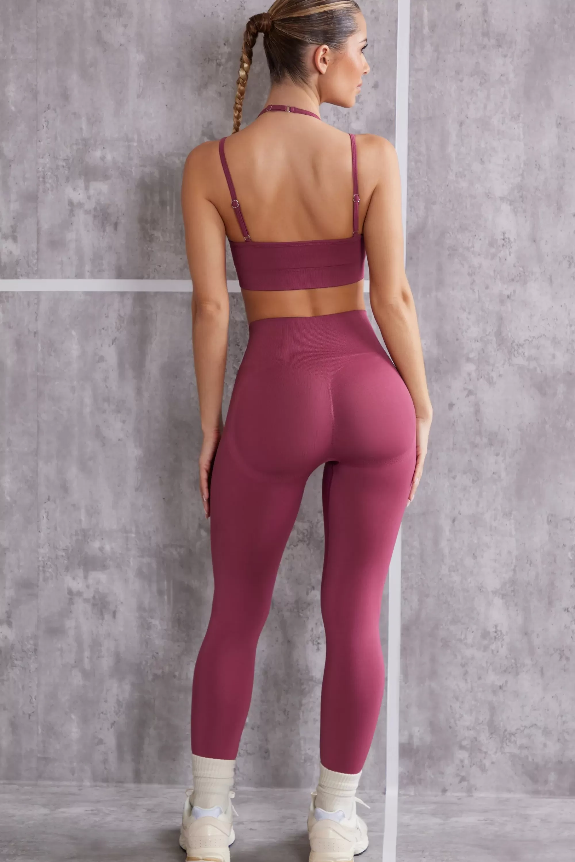 Oh Polly High Waist Seamless Leggings in Dark Rose DarkRose Hot