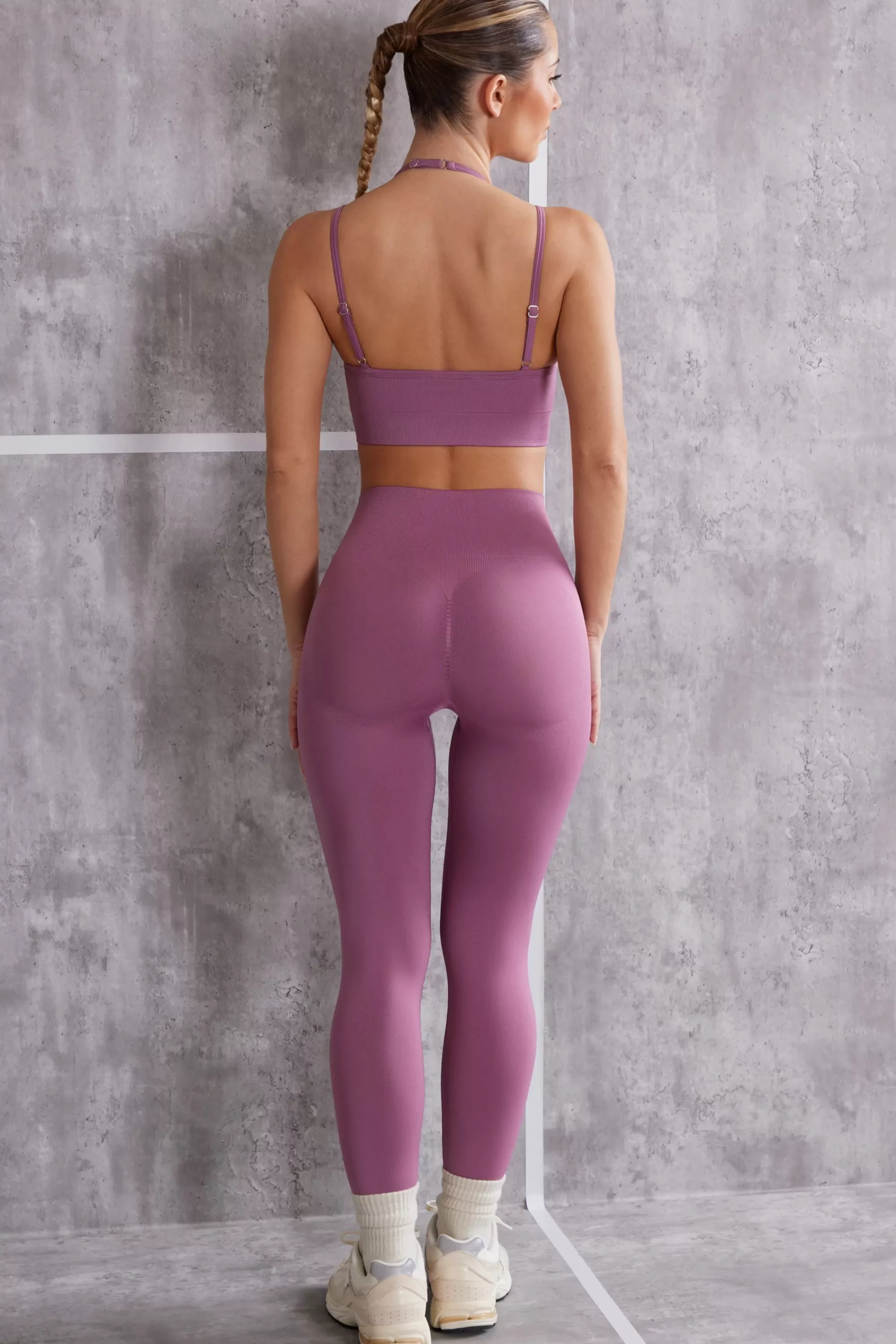 Oh Polly High Waist Seamless Leggings in Mauve Hot