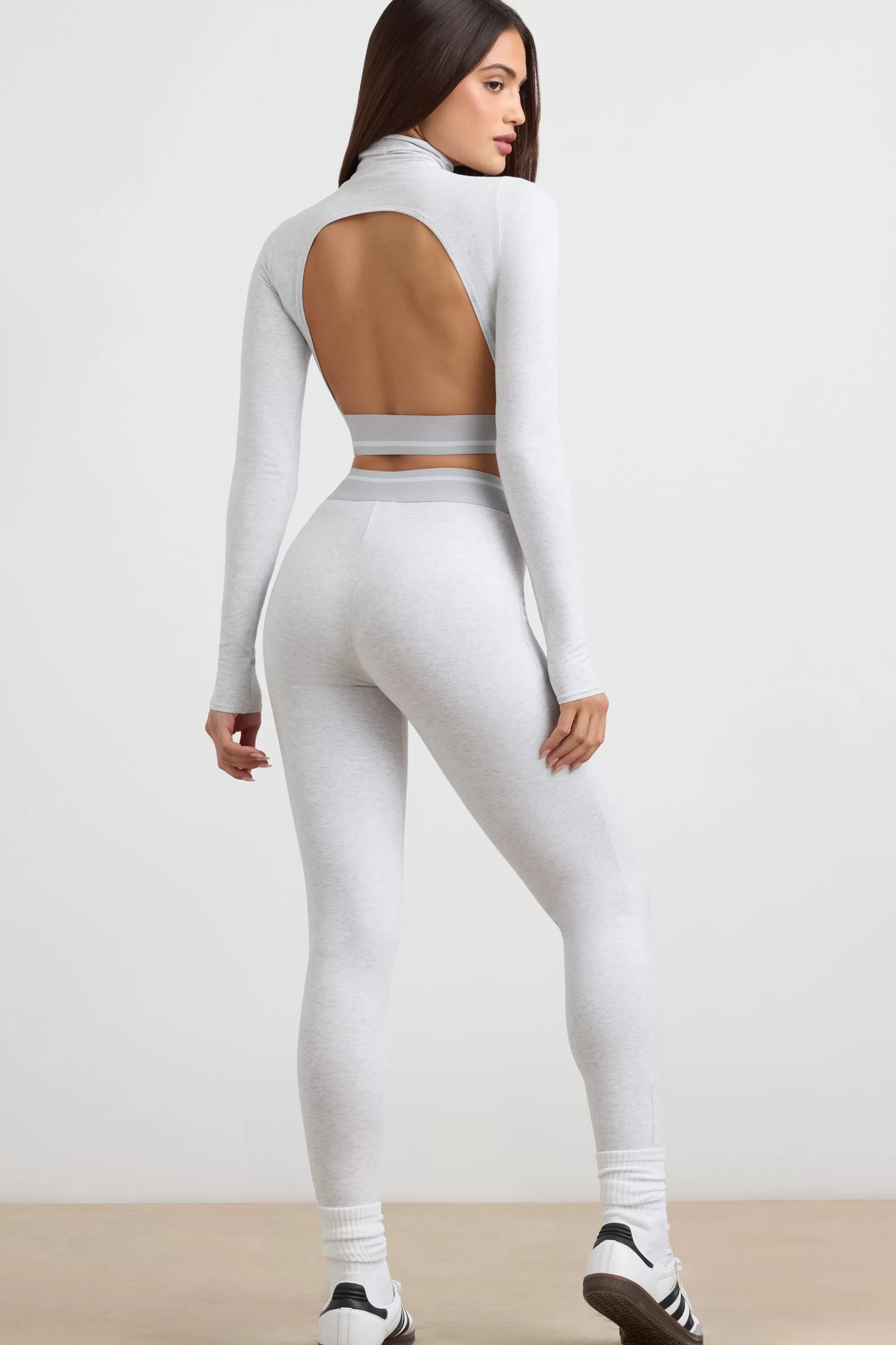 Oh Polly High-Waist Leggings in Grey Marl GreyMarl Cheap