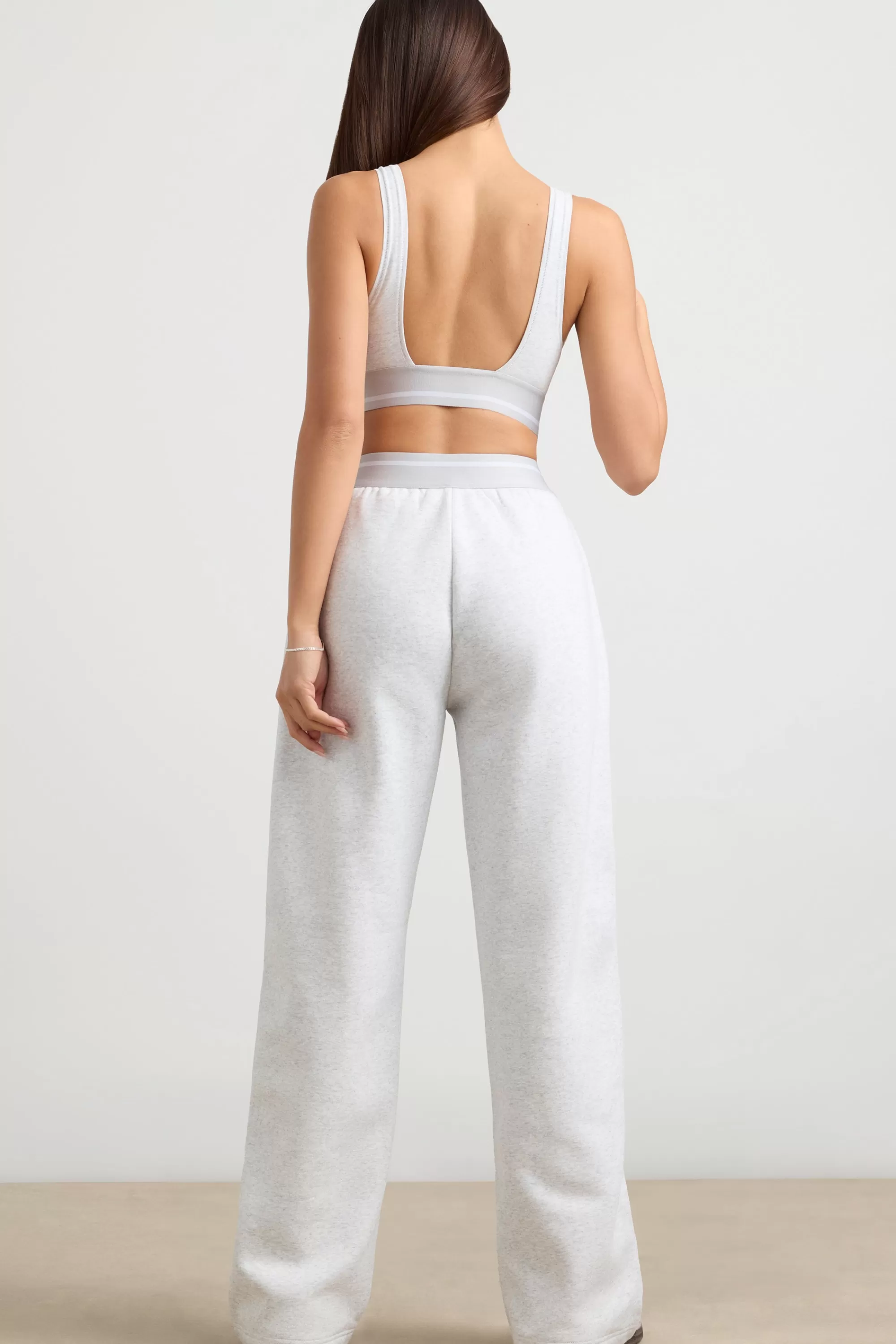 Oh Polly High-Waist Straight-Leg Joggers in Grey Marl GreyMarl Best