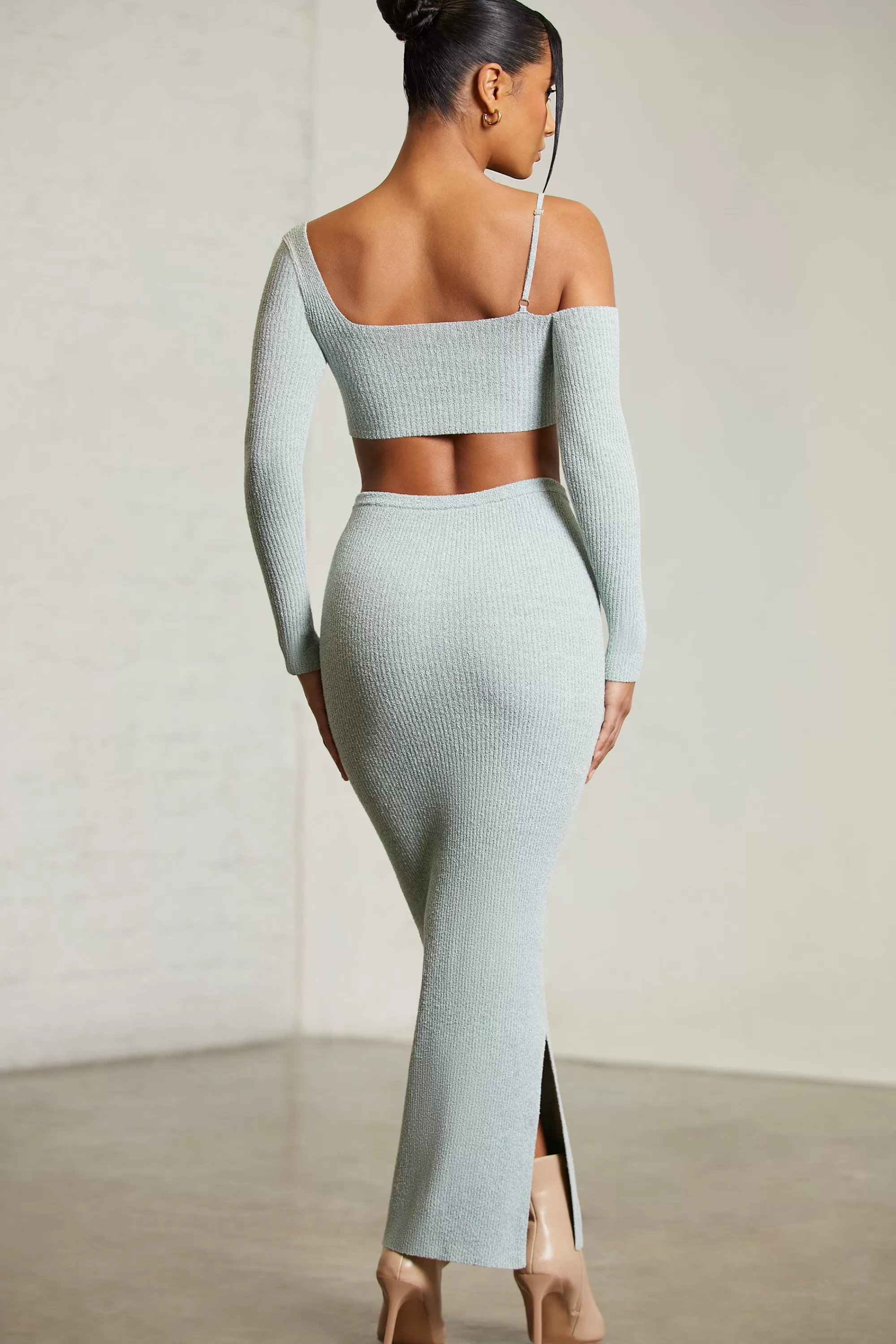 Oh Polly Low Rise Maxi Skirt in Mint Online