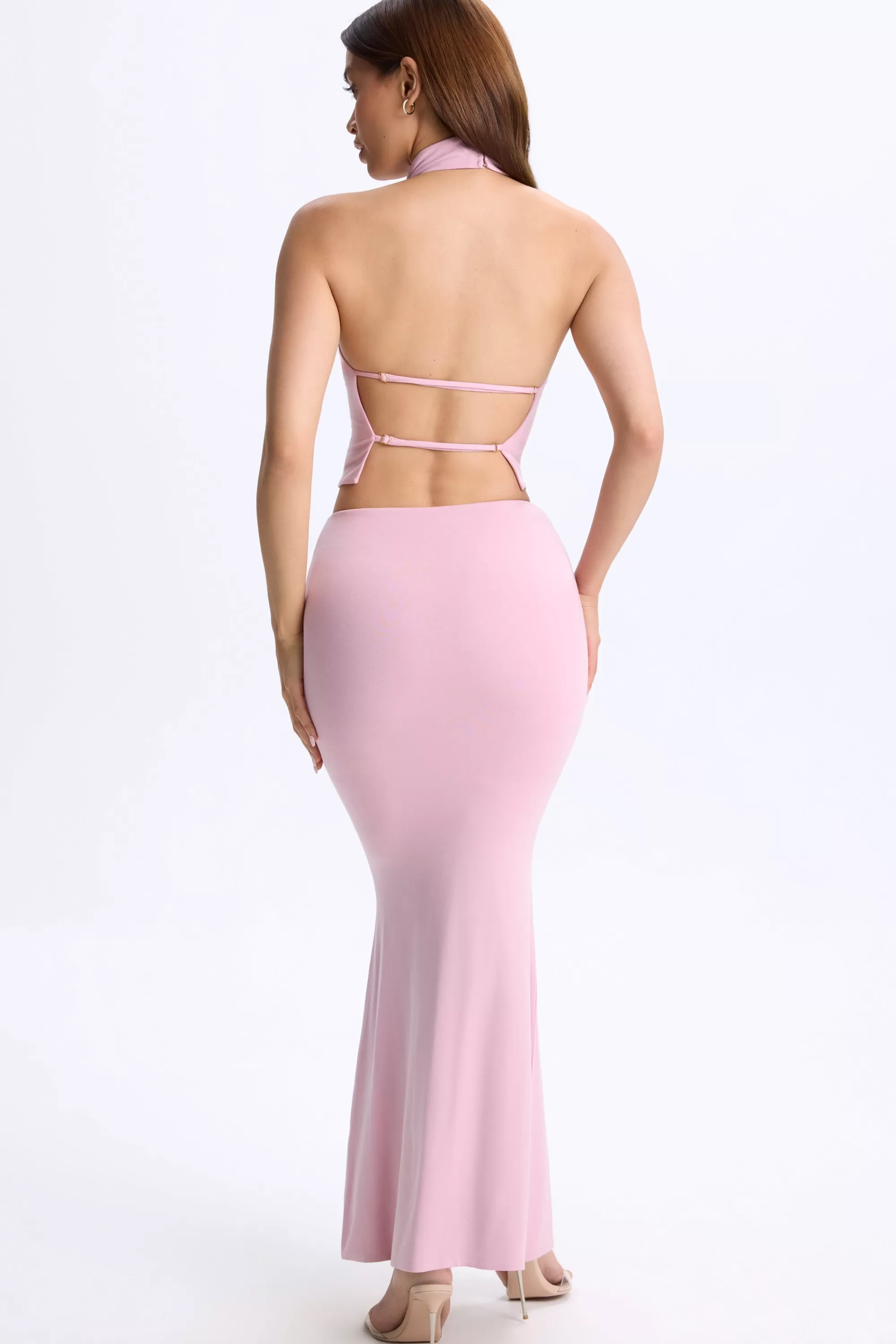 Oh Polly Low-Rise Maxi Skirt in Blush Pink BlushPink New