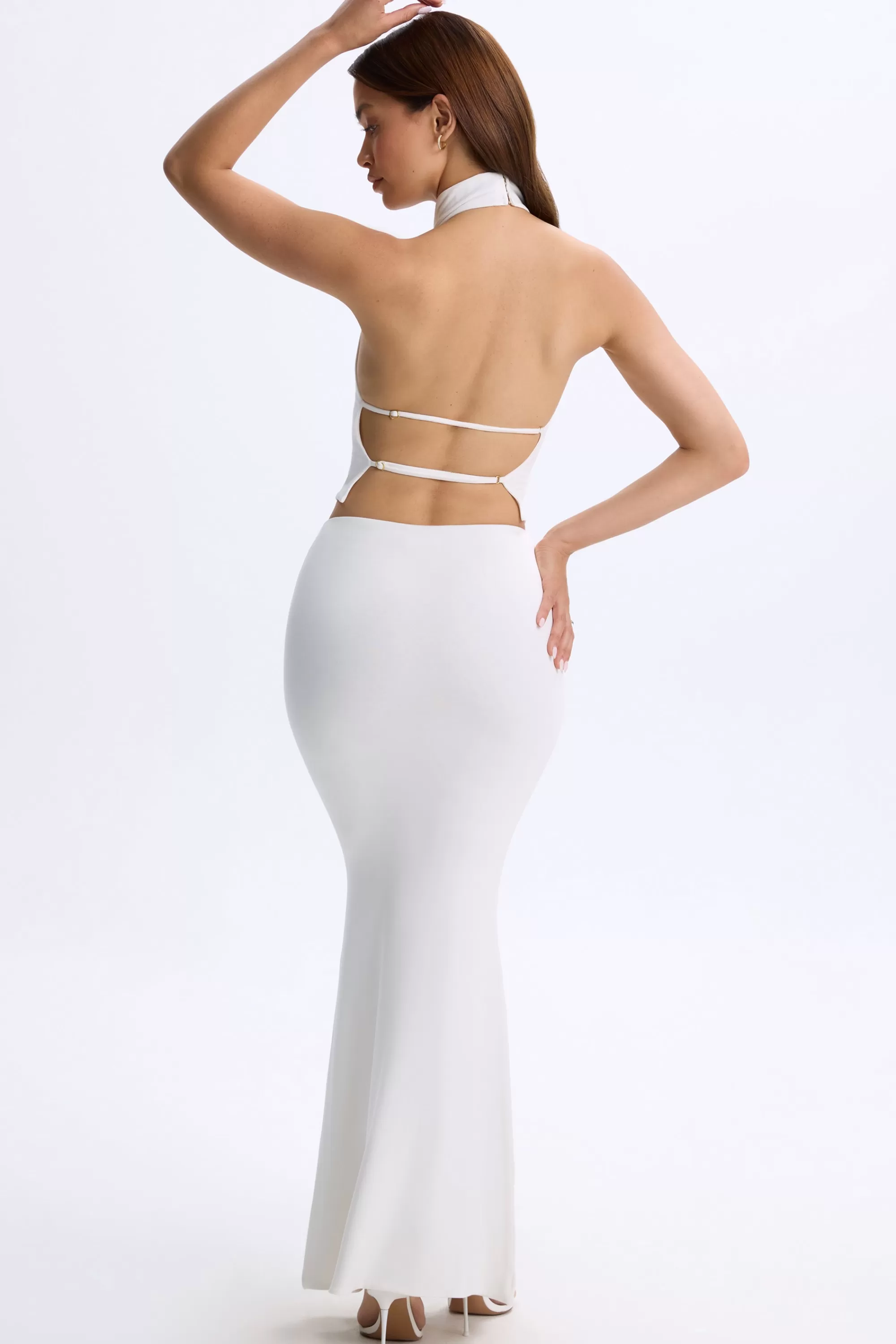 Oh Polly Low-Rise Maxi Skirt in White Best Sale