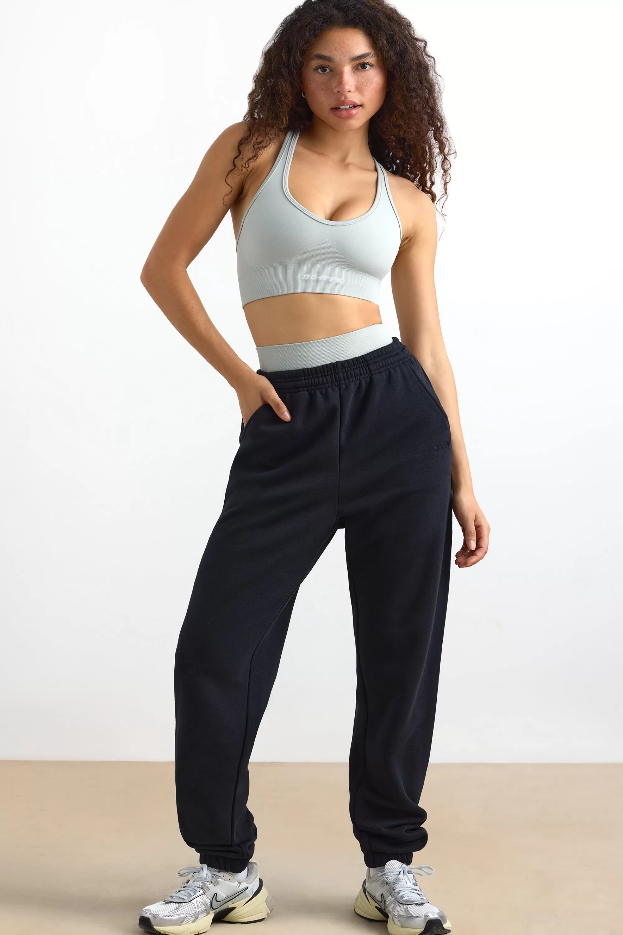 Oh Polly Mid-Rise Joggers in Black Sale