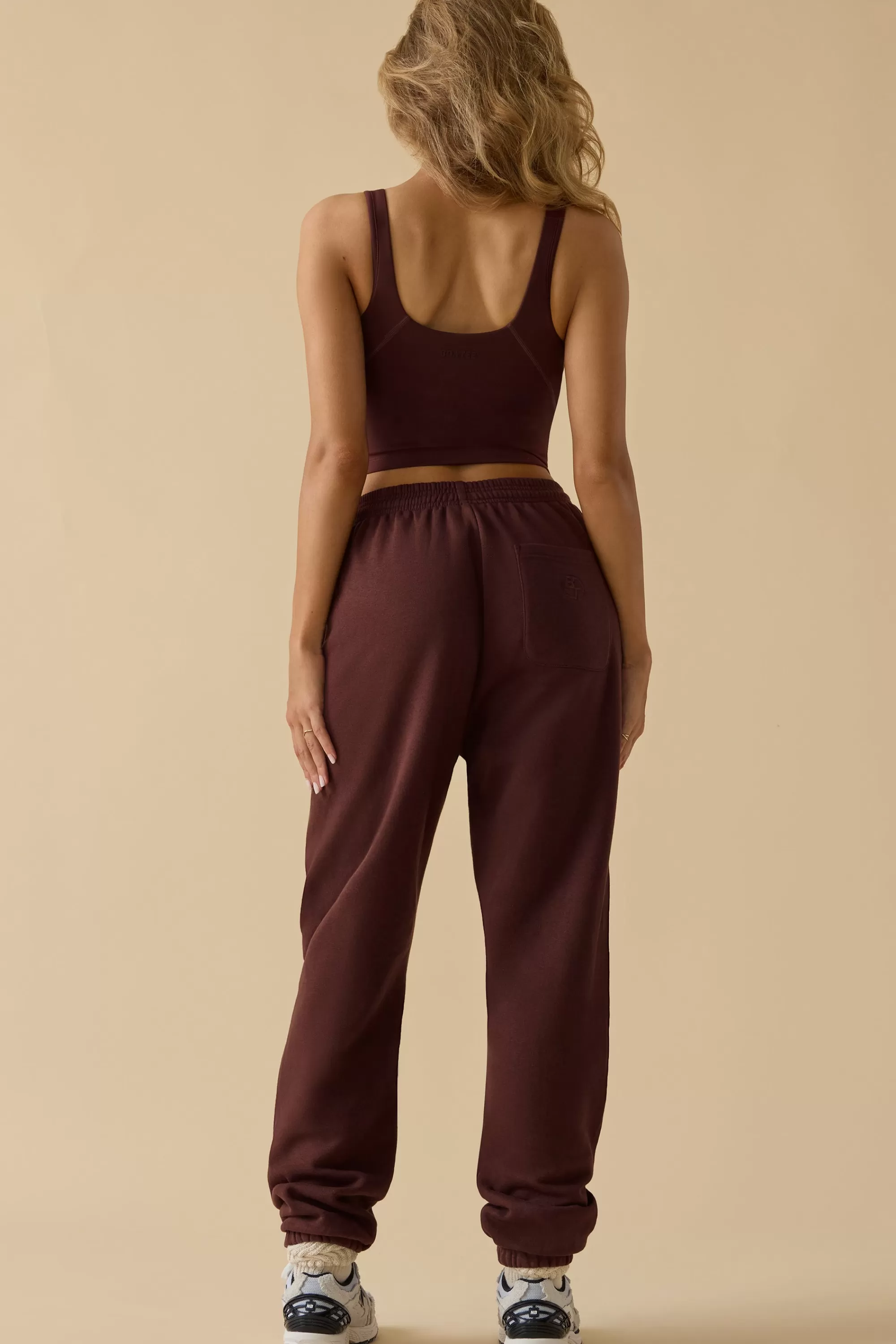 Oh Polly Mid-Rise Joggers in Mahogany Cheap