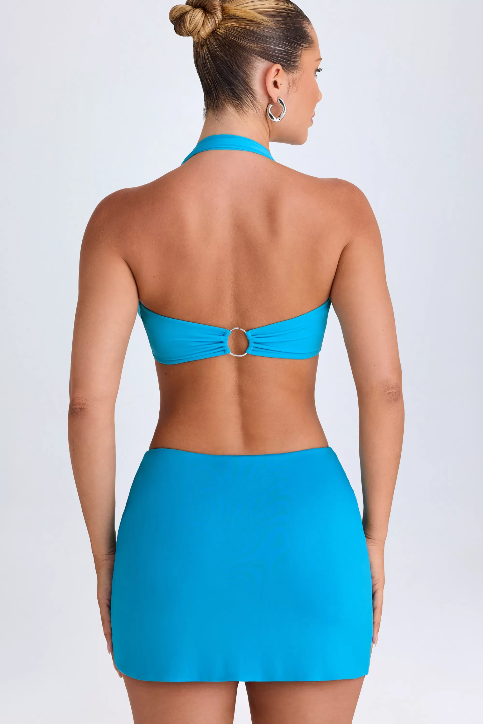 Oh Polly Mid-Rise Micro Mini Skirt in Aqua Blue AquaBlue Shop