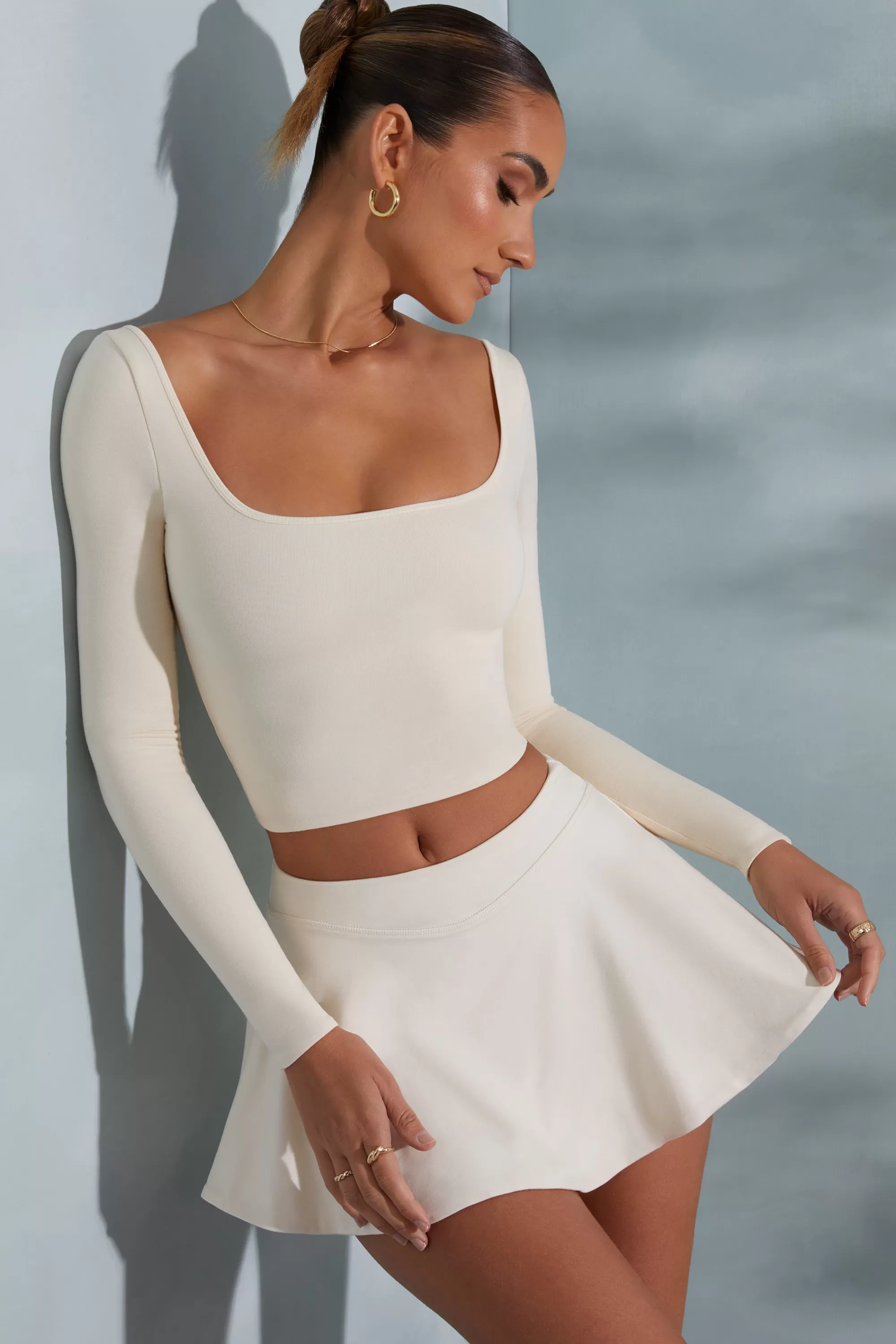 Oh Polly Mini Skort in Ivory Best