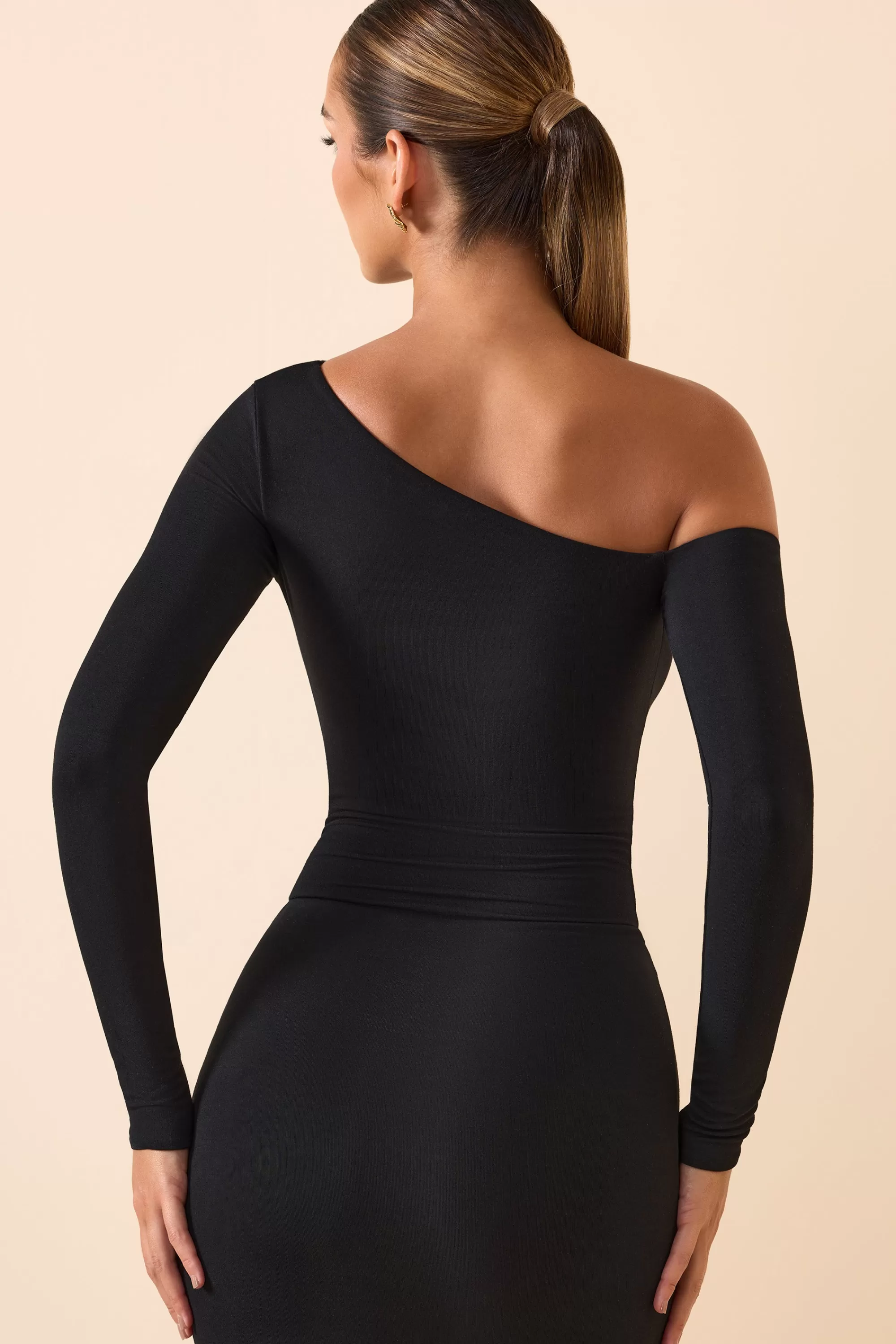 Oh Polly Modal Off-Shoulder Bodysuit in Black Store