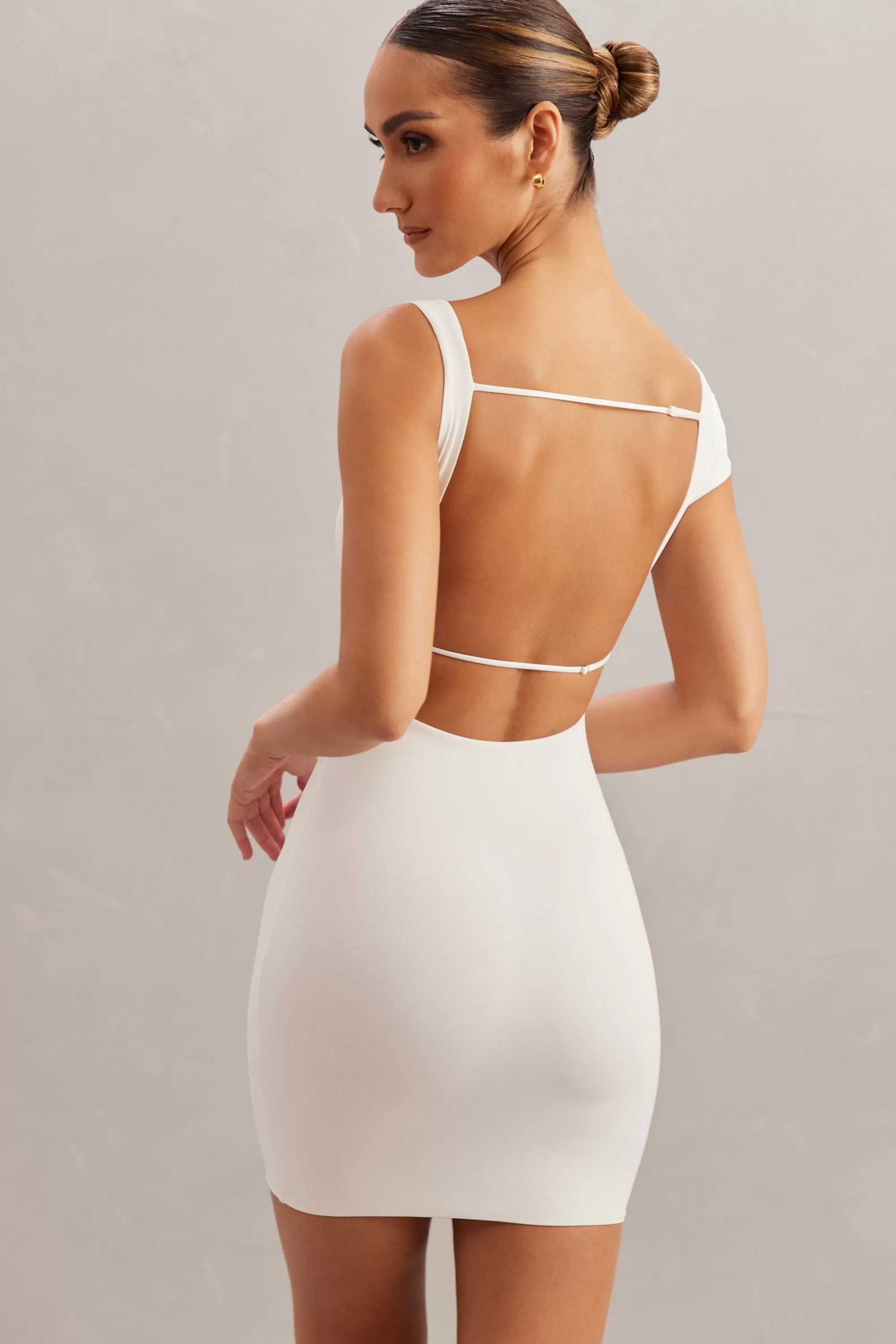 Oh Polly Open Back Mini Dress in Ivory Store