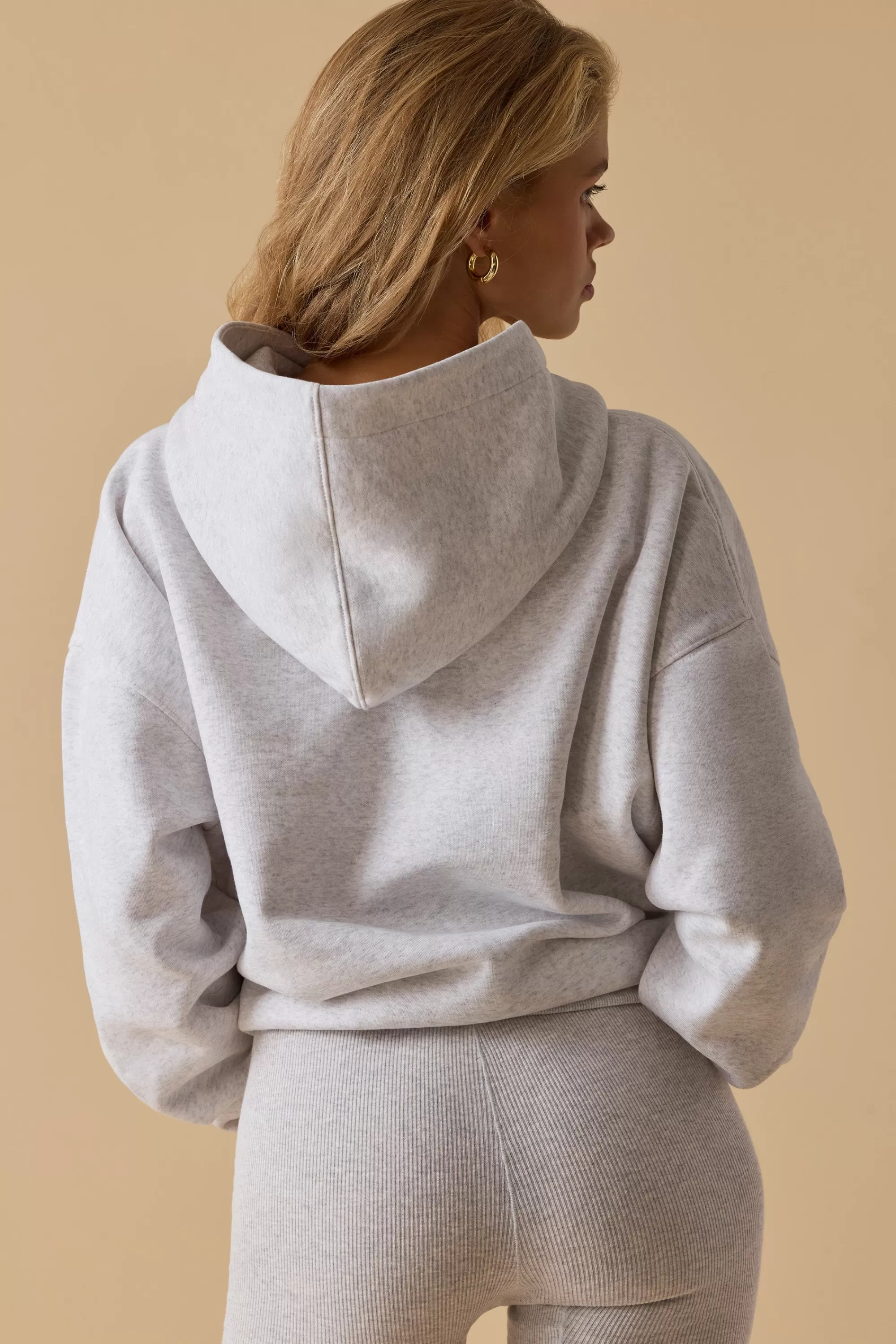 Oh Polly Oversized Hooded Sweatshirt in Heather Grey HeatherGrey Shop