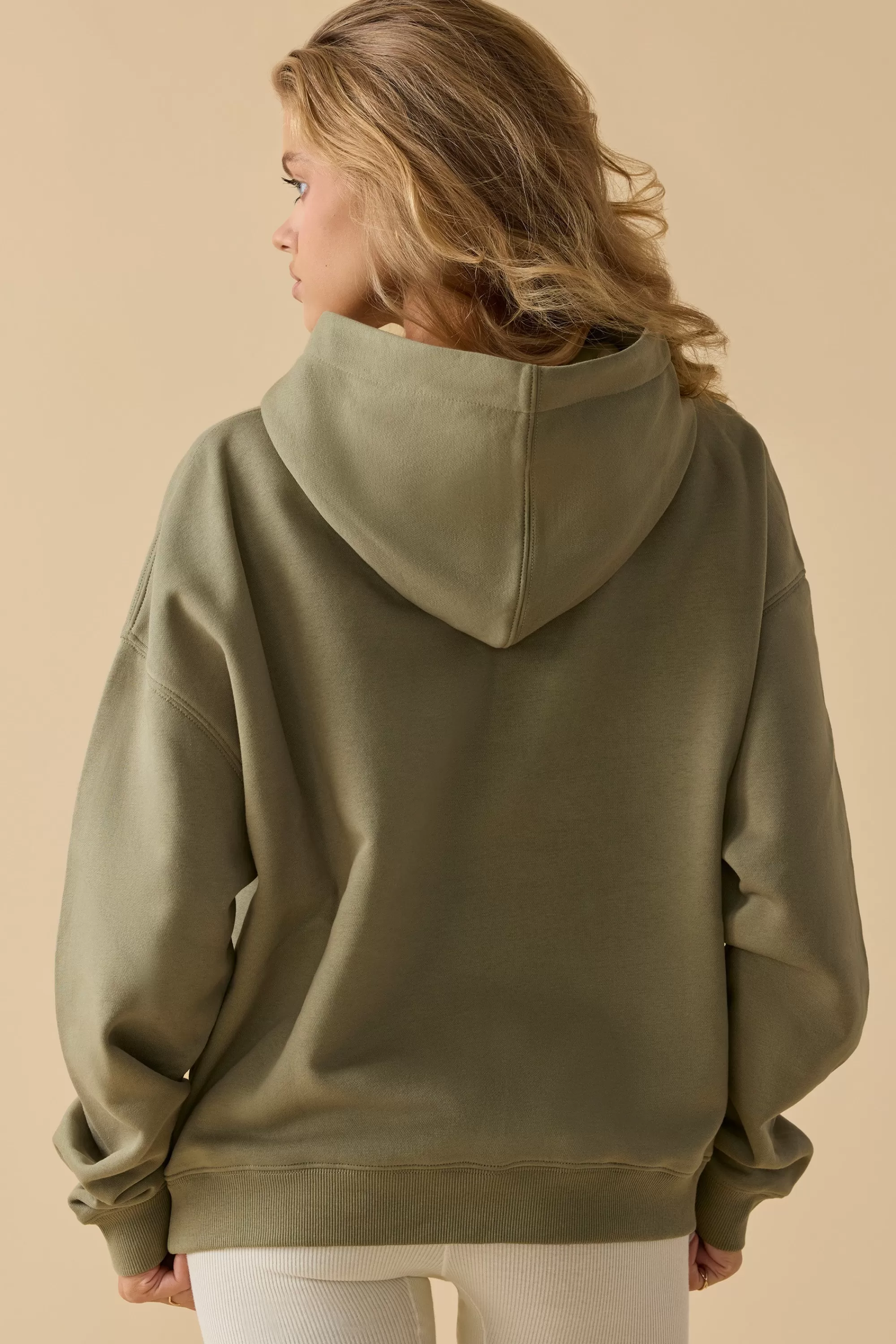 Oh Polly Oversized Hooded Sweatshirt in Soft Olive SoftOlive Best Sale