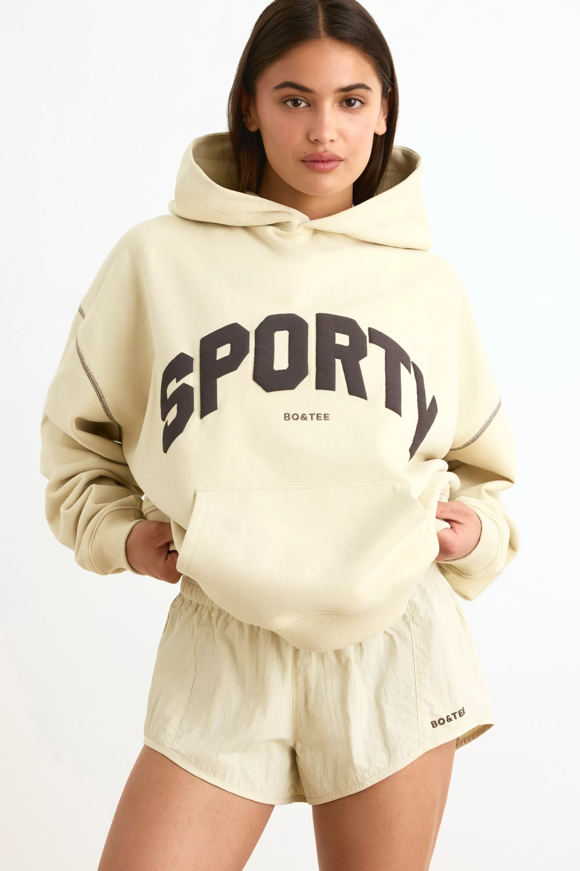 Oh Polly Oversized Hoodie in Bone Cheap