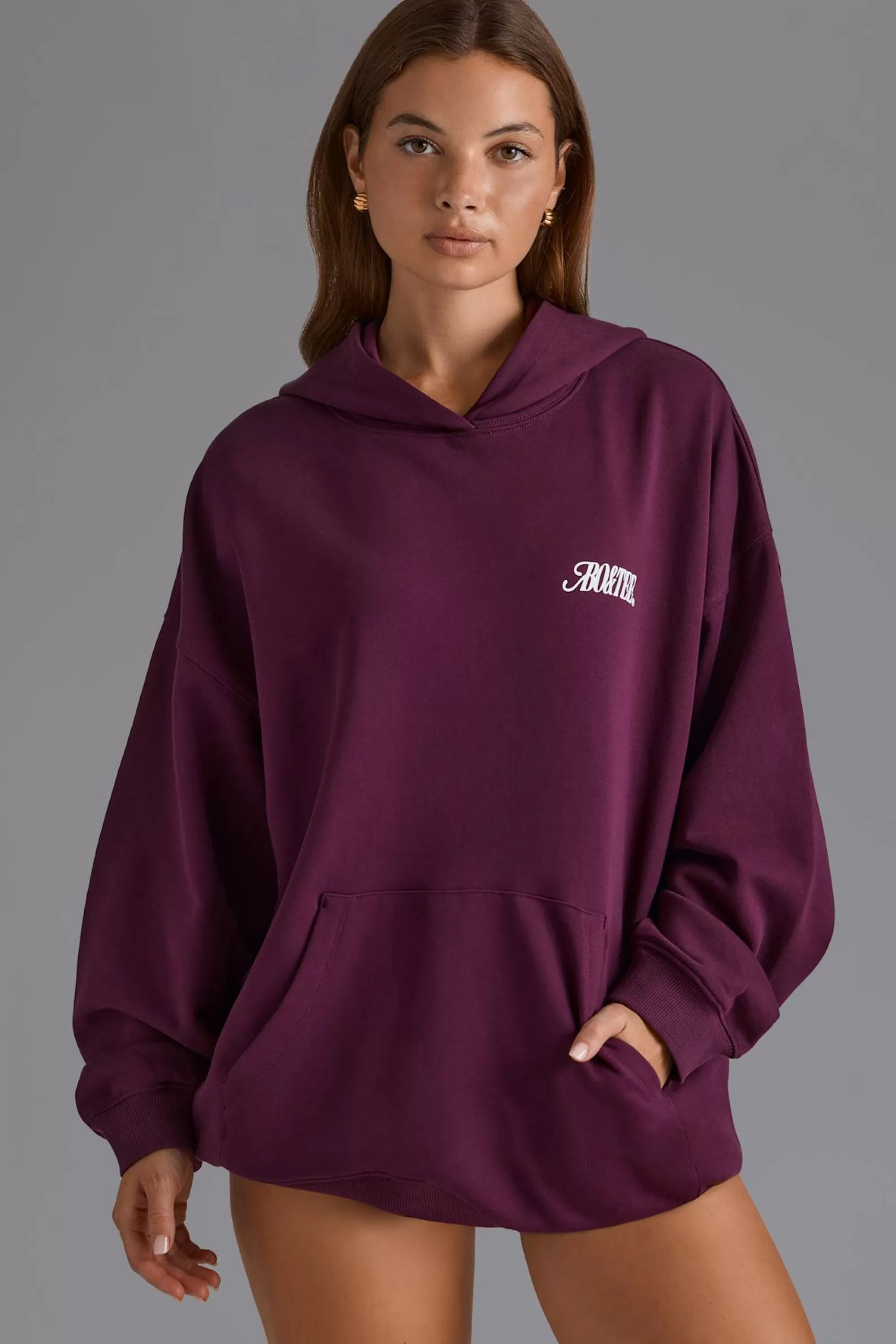 Oh Polly Oversized Hoodie in Grape New