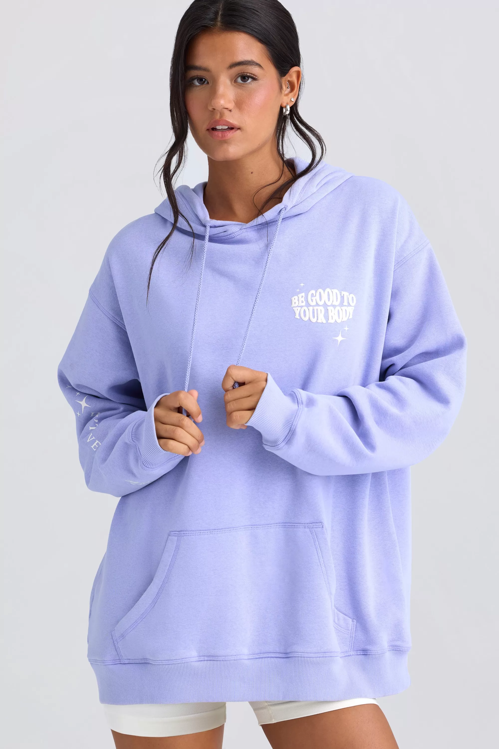 Oh Polly Oversized Hoodie in Periwinkle Fashion