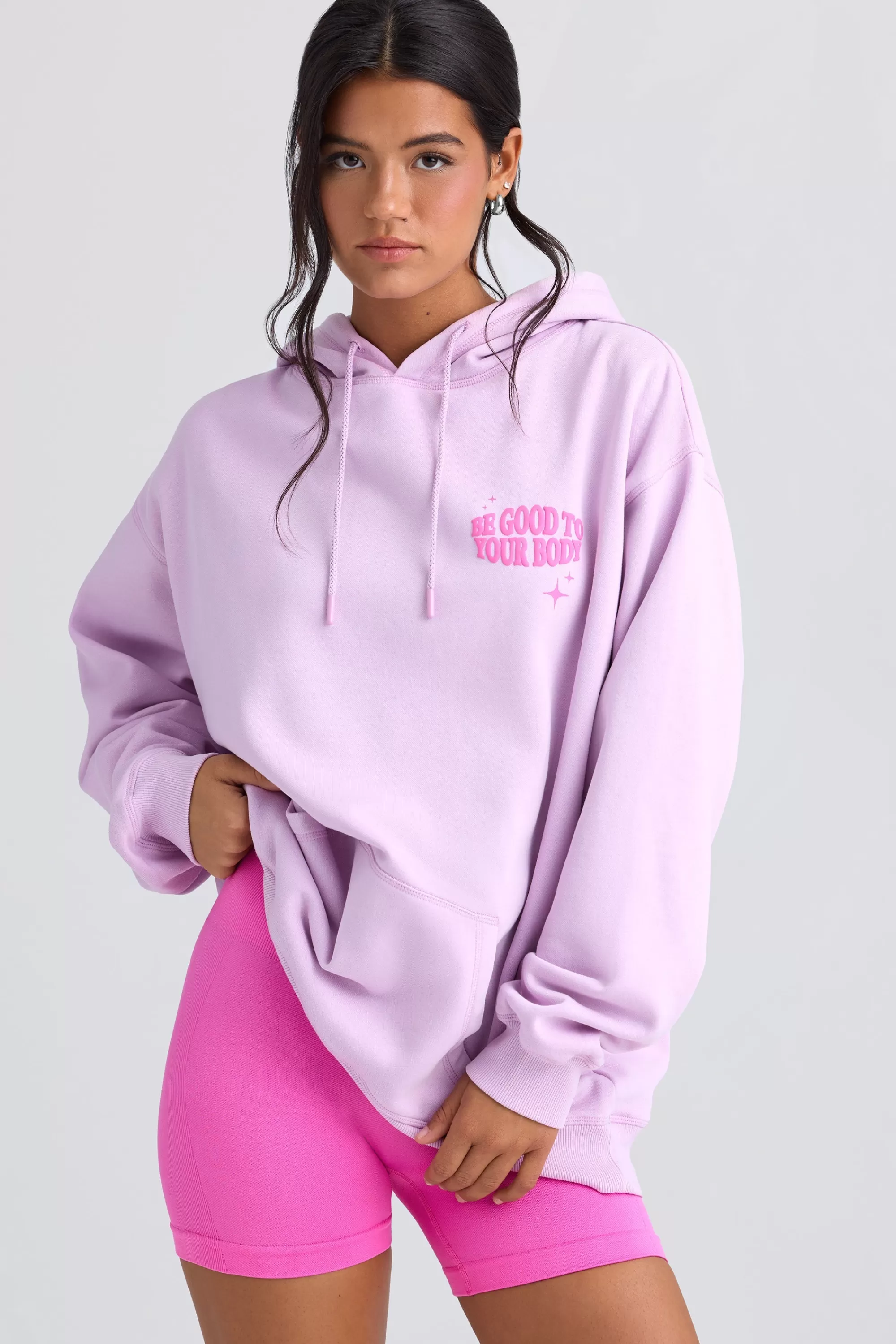 Oh Polly Oversized Hoodie in Violet Pink VioletPink Store