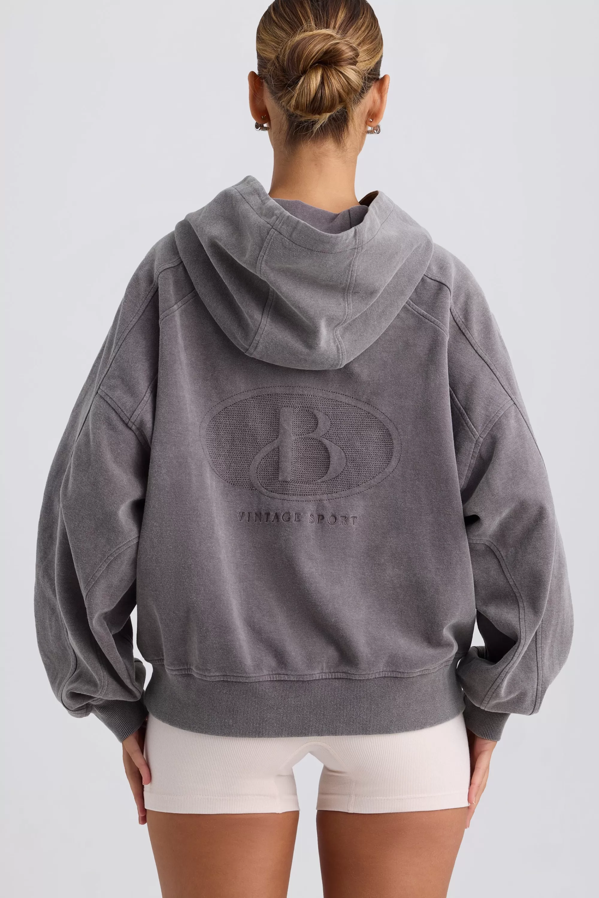 Oh Polly Oversized Hoodie in Washed Charcoal WashedCharcoal Discount