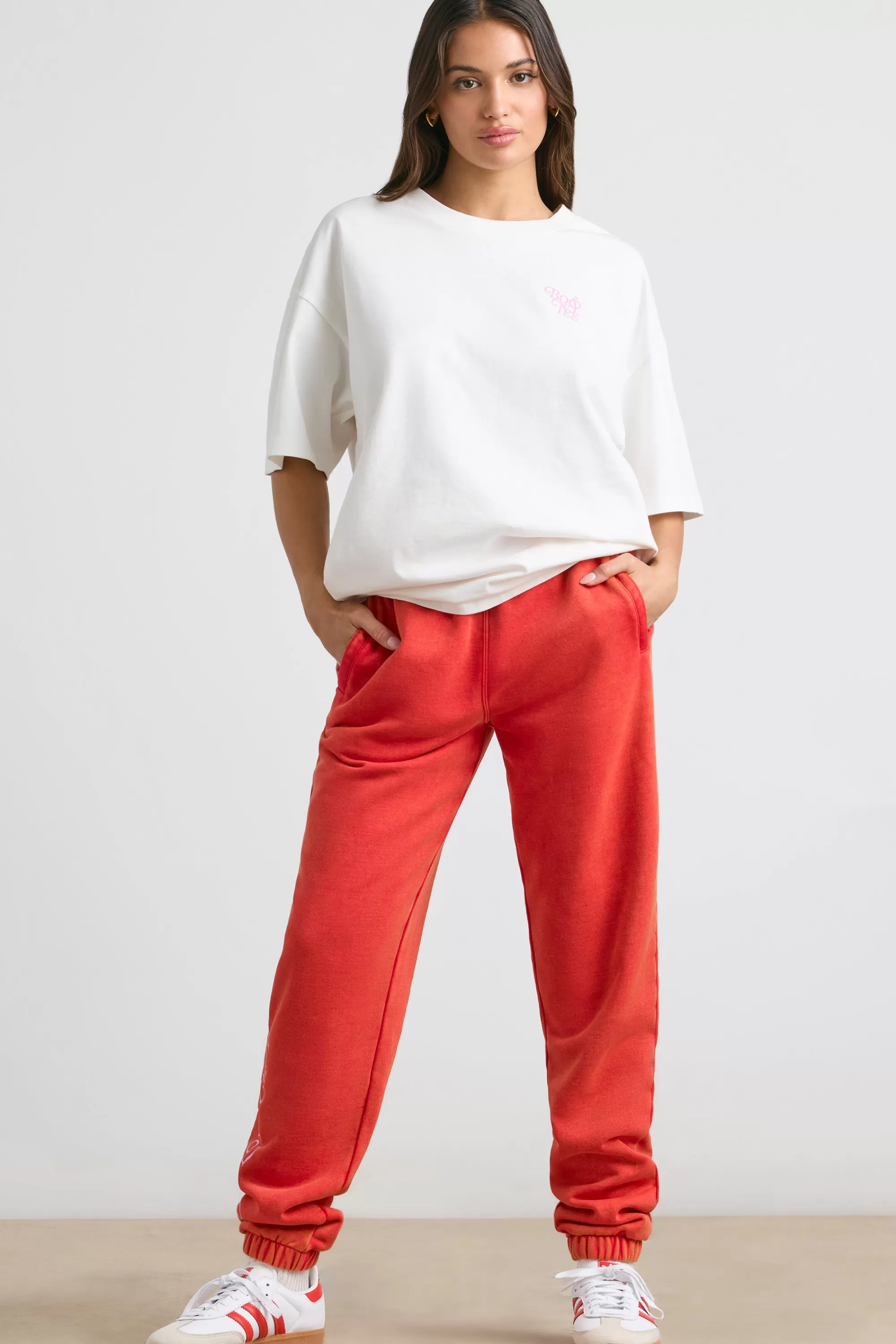 Oh Polly Oversized Joggers in Red Best Sale